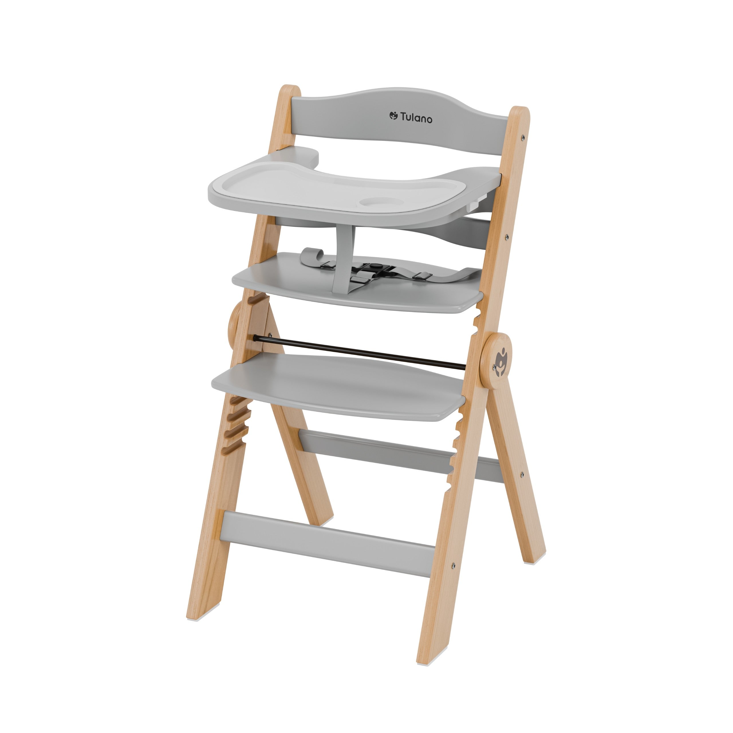 OUTLET Tulano Morsel 45 Houten voederstoel Natural-Grijs