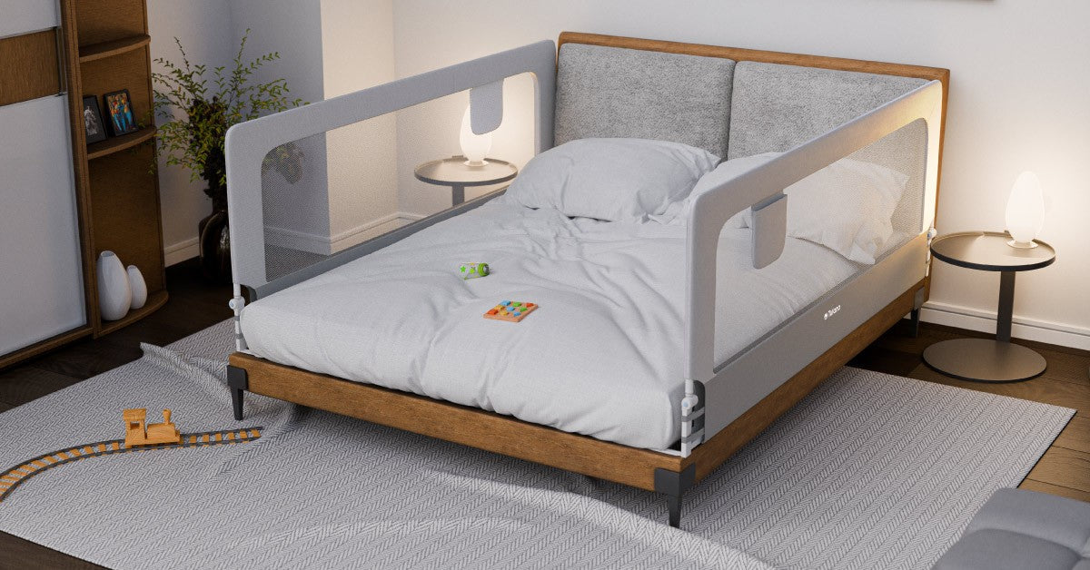OUTLET Veiligheidshek voor bed 200cm Tulano Cover 30 Wit-Grijs