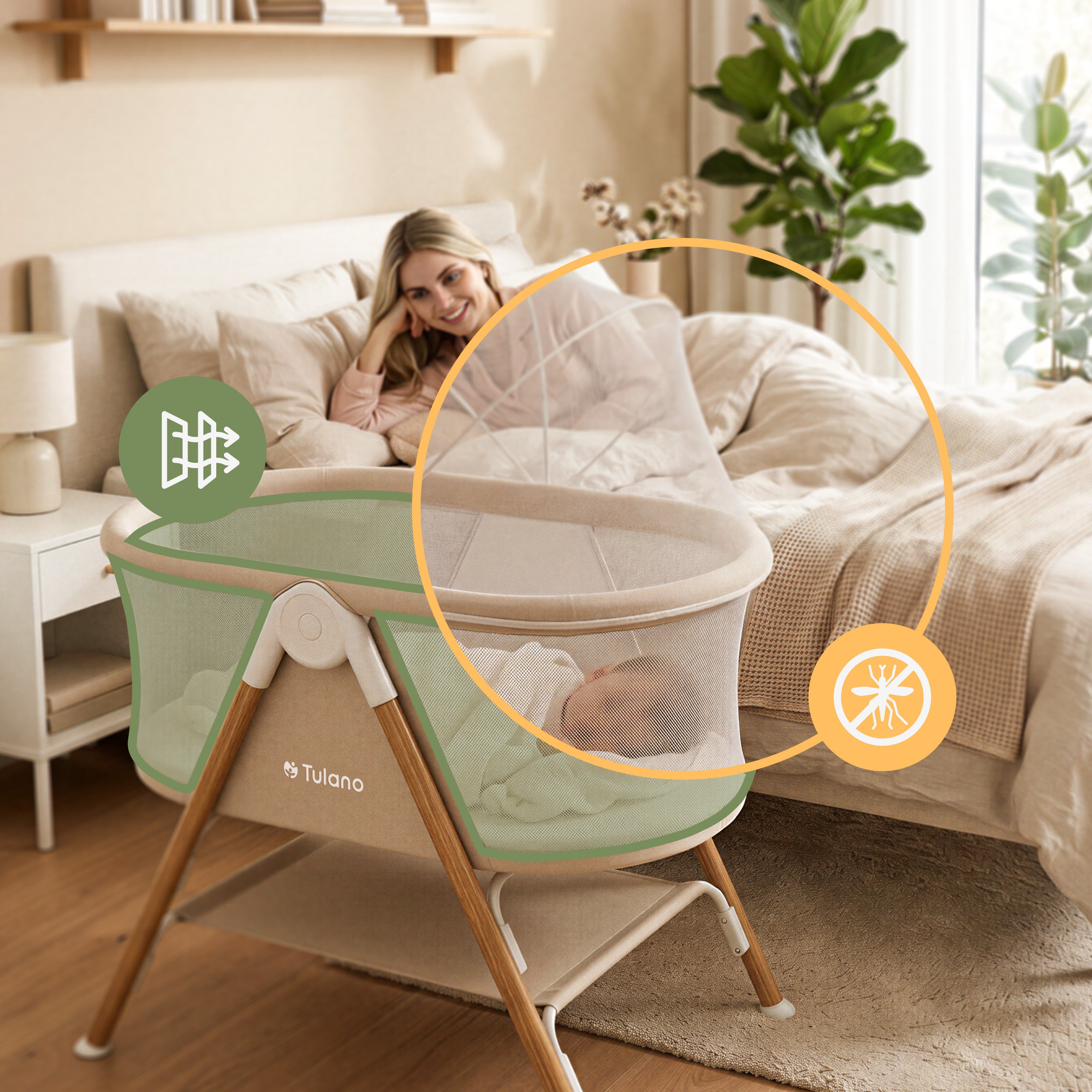 Reisbedje voor kinderen Tulano Dream 20 Beige