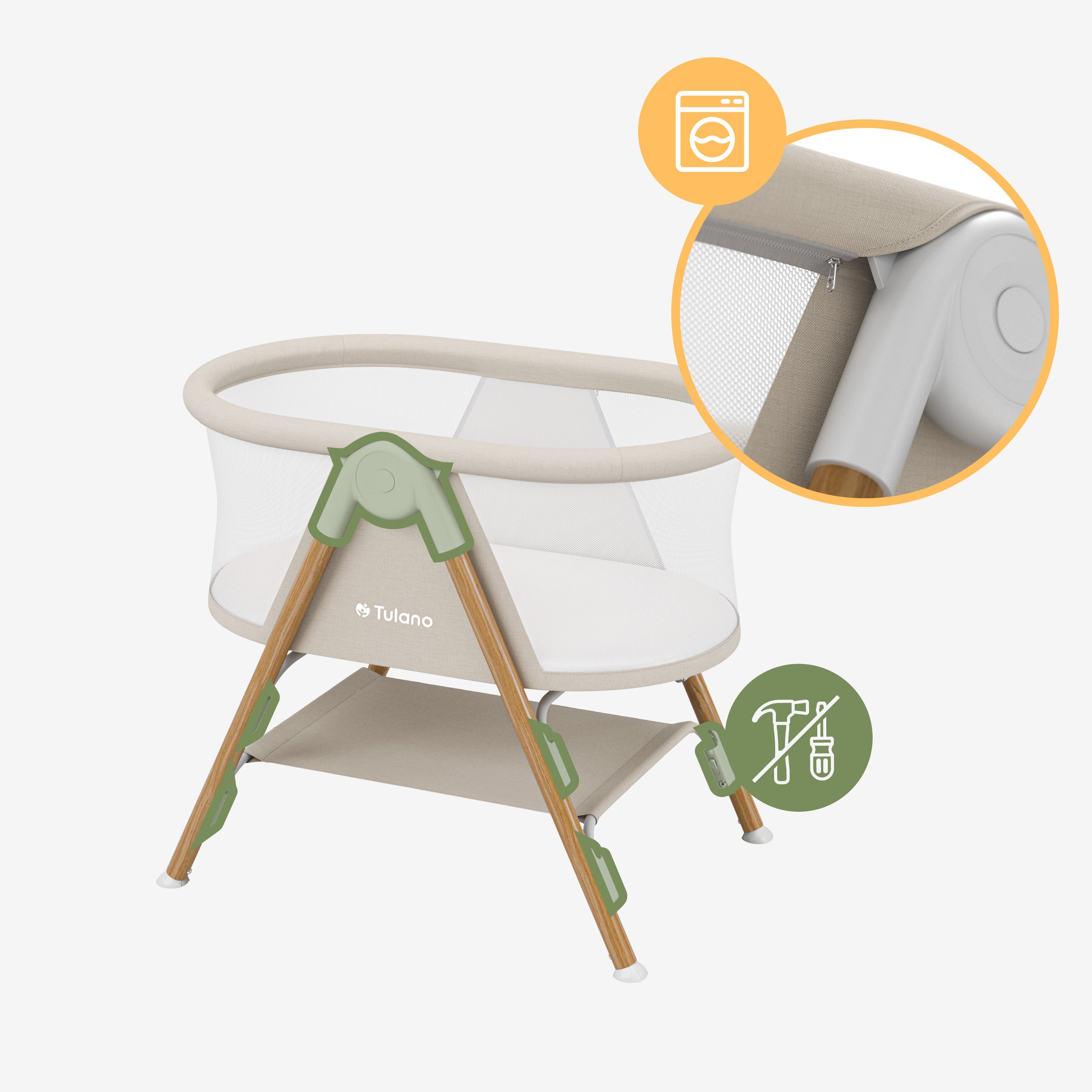 Reisbedje voor kinderen Tulano Dream 20 Beige