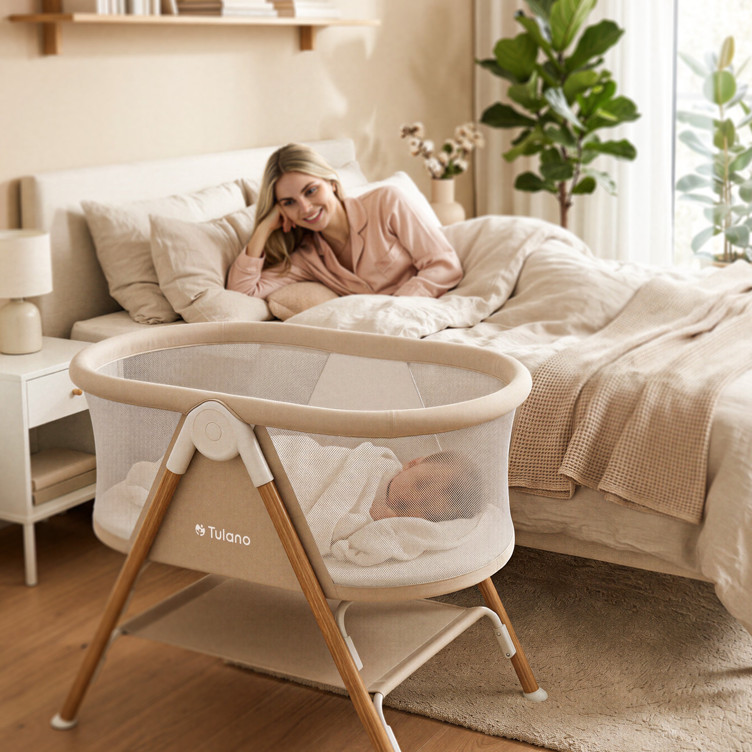 Reisbedje voor kinderen Tulano Dream 20 Beige