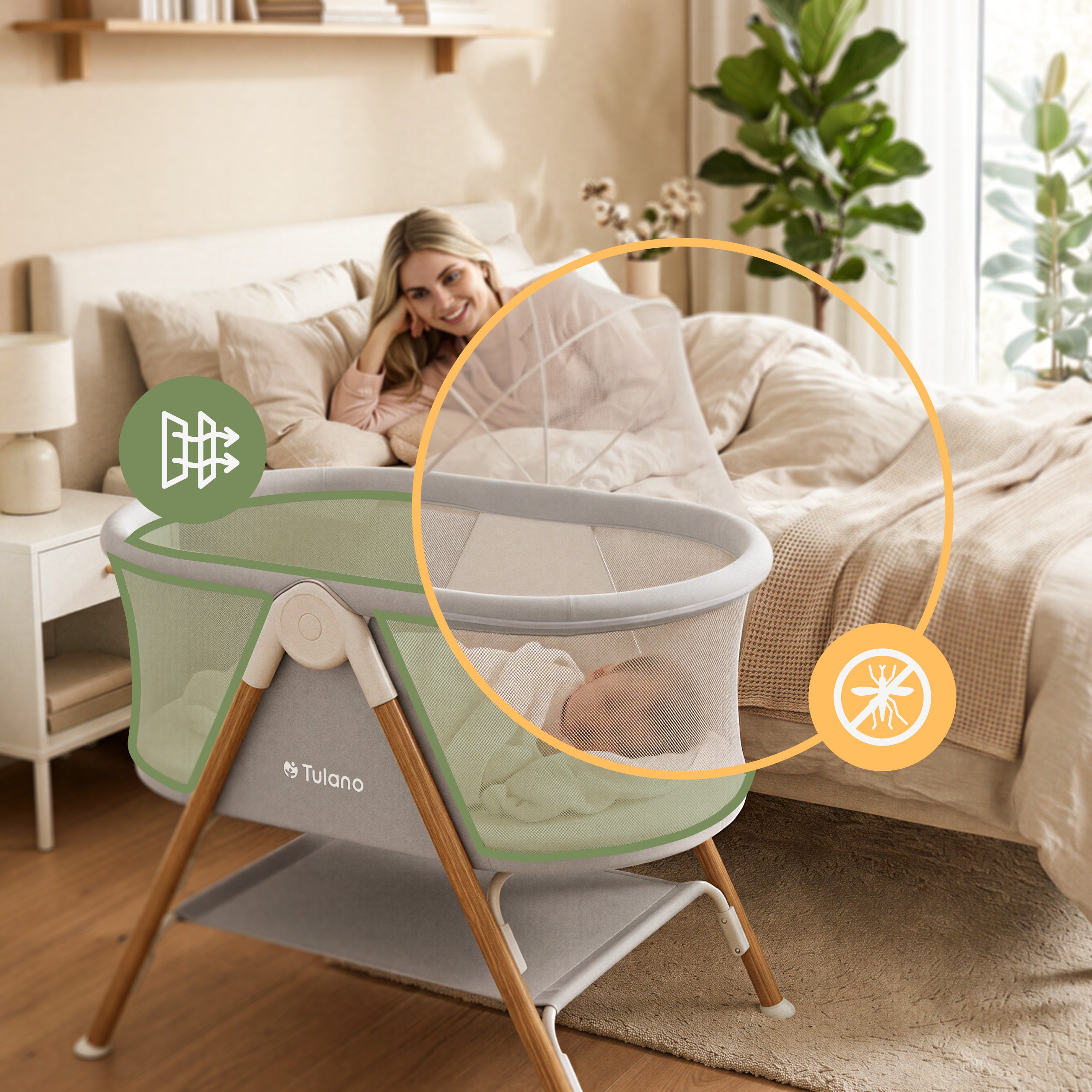 Reisbedje voor kinderen Tulano Dream 20 Grey