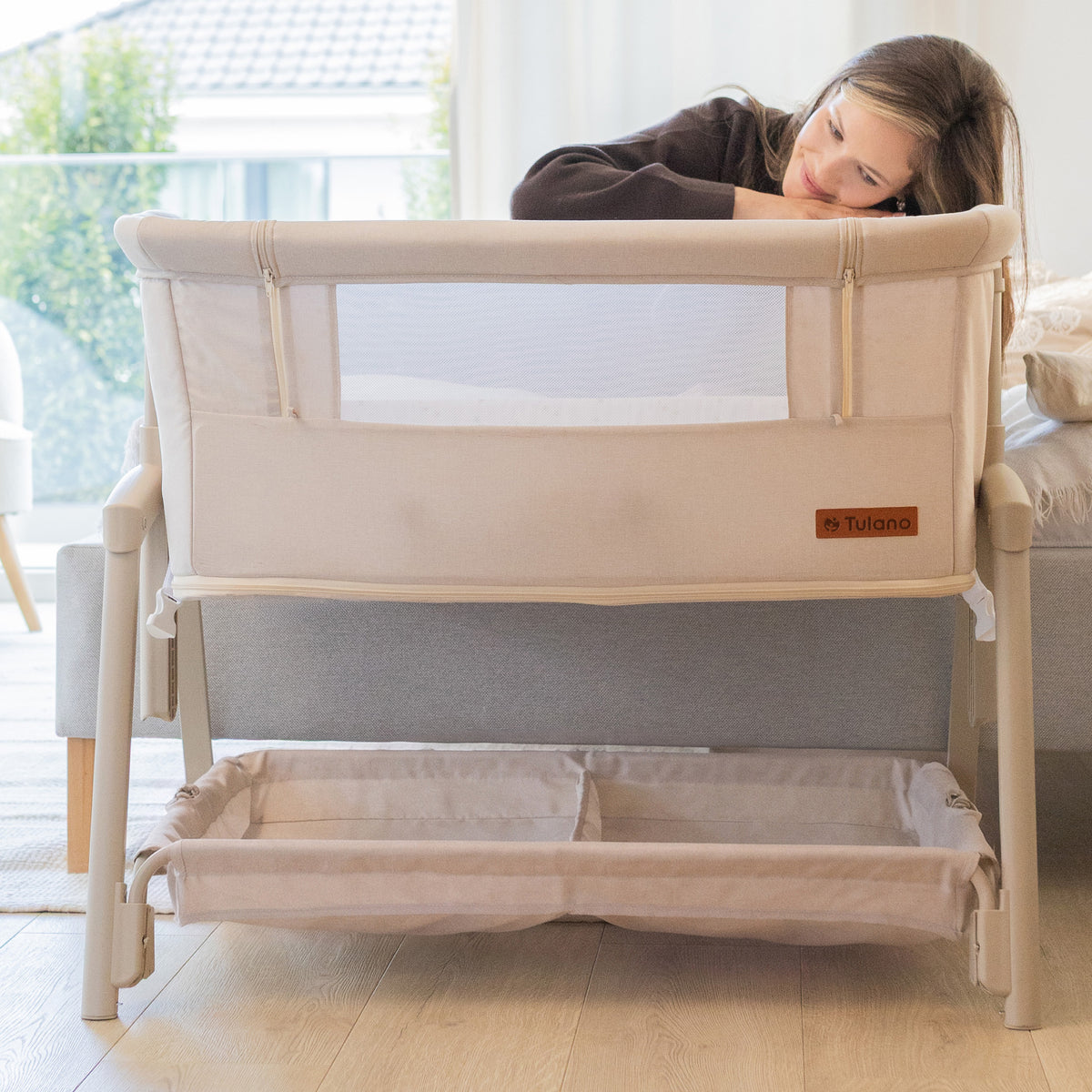Aanschuifbedje en campingbedje 4-in-1 Tulano Dream 55 Beige