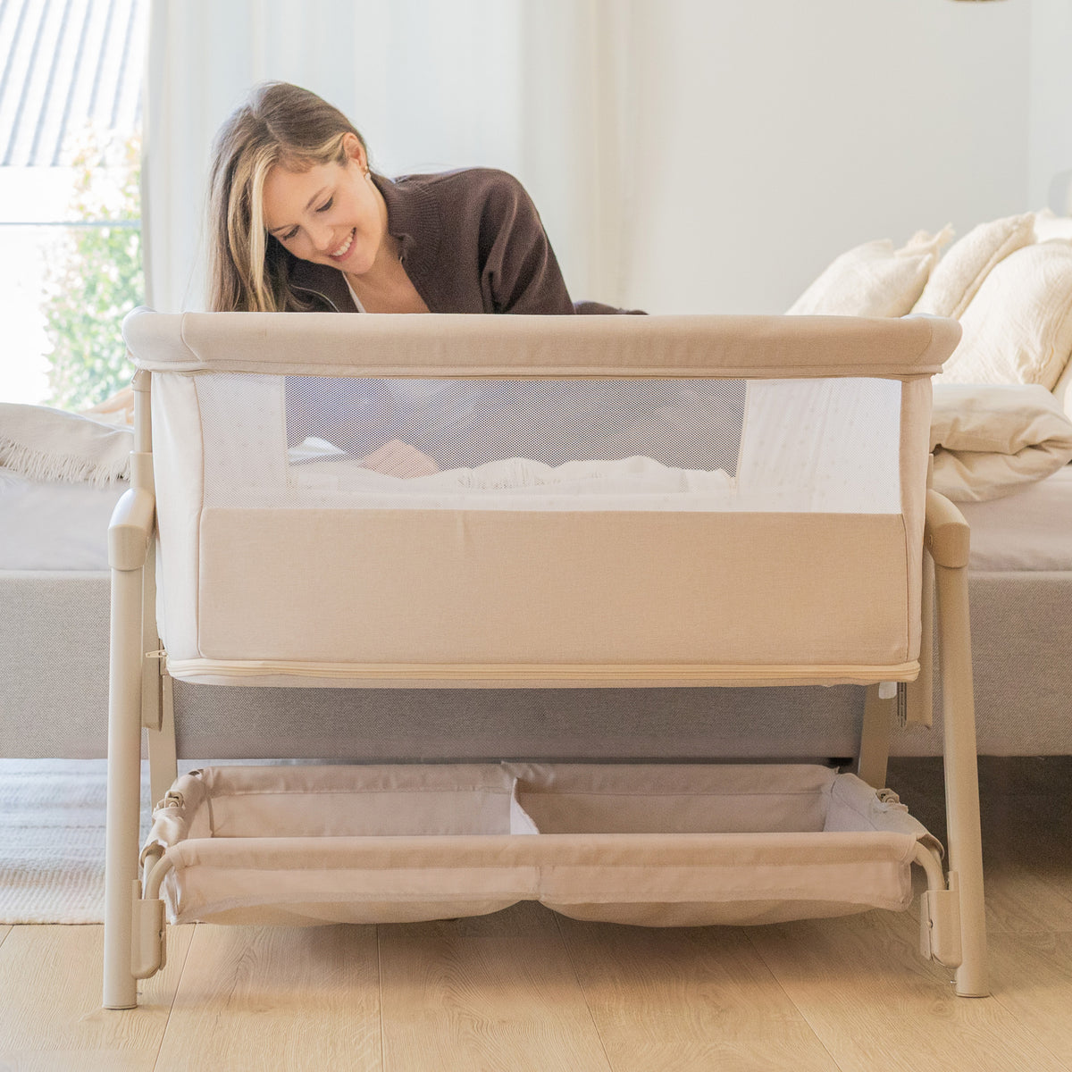 Aanschuifbedje en campingbedje 4-in-1 Tulano Dream 55 Beige
