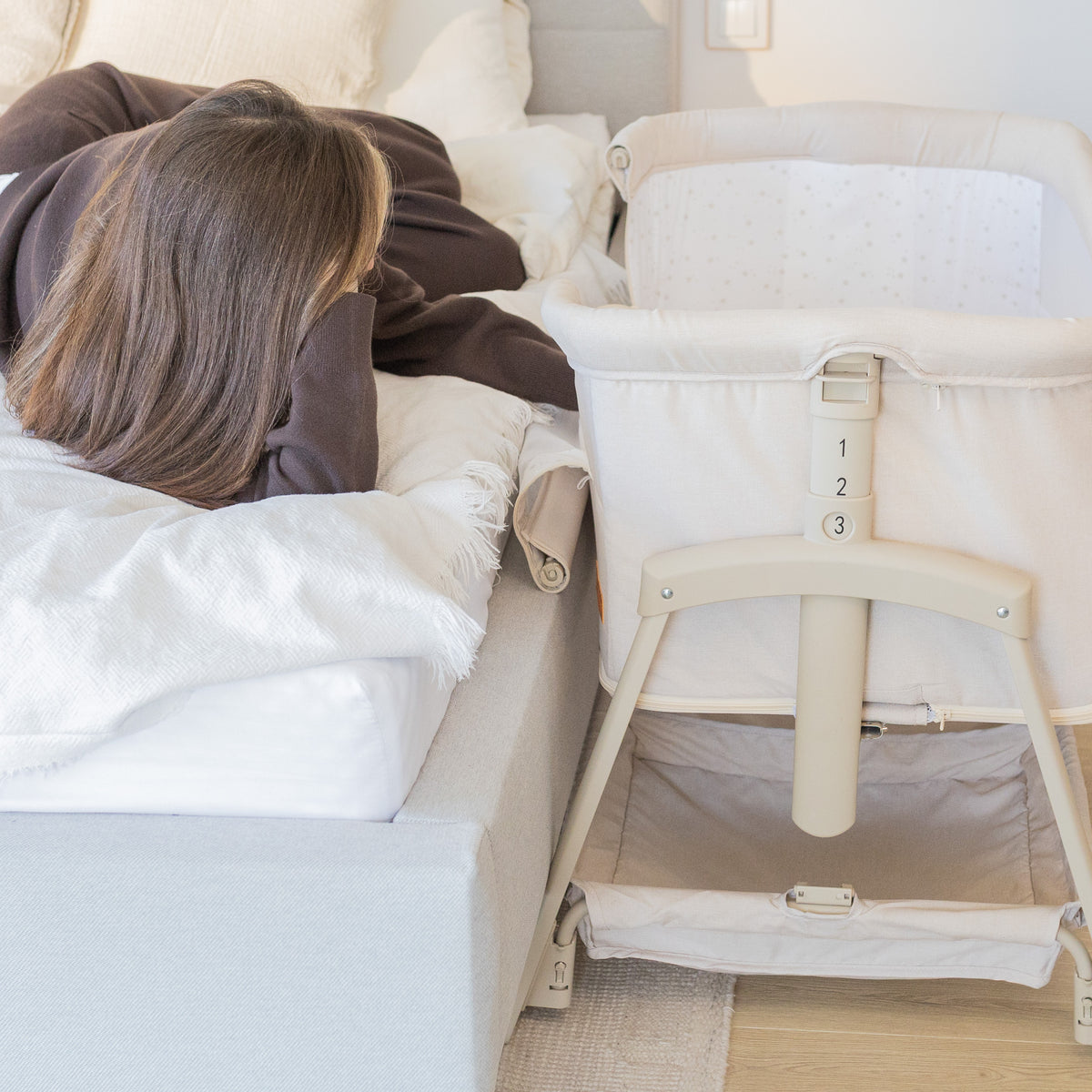 Aanschuifbedje en campingbedje 4-in-1 Tulano Dream 55 Beige