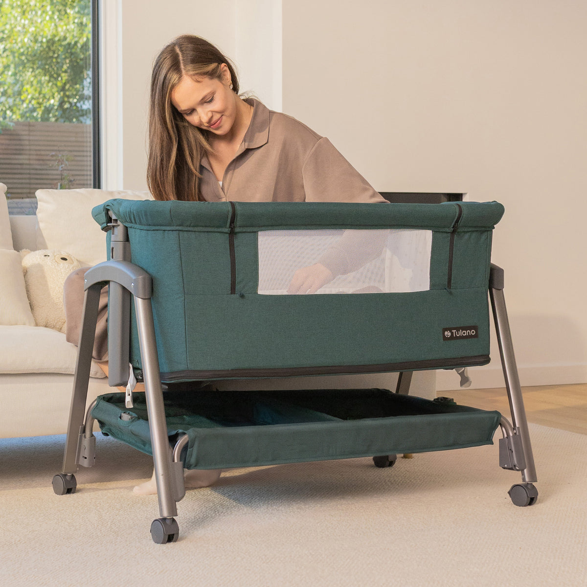 Aanschuifbedje en campingbedje 4-in-1 Tulano Dream 55 Green