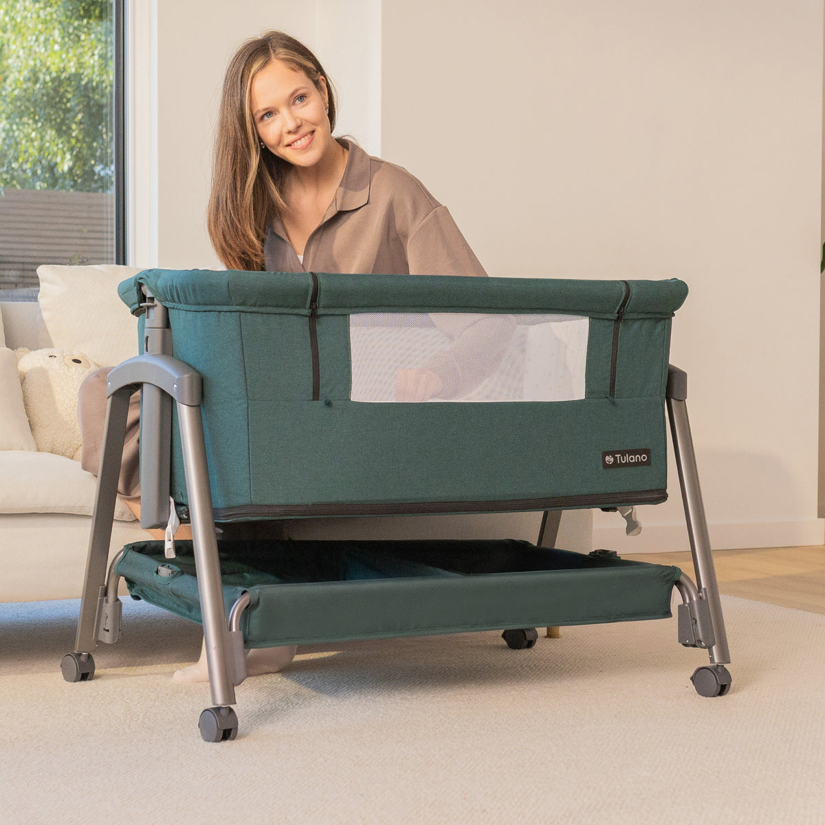 Aanschuifbedje en campingbedje 4-in-1 Tulano Dream 55 Green