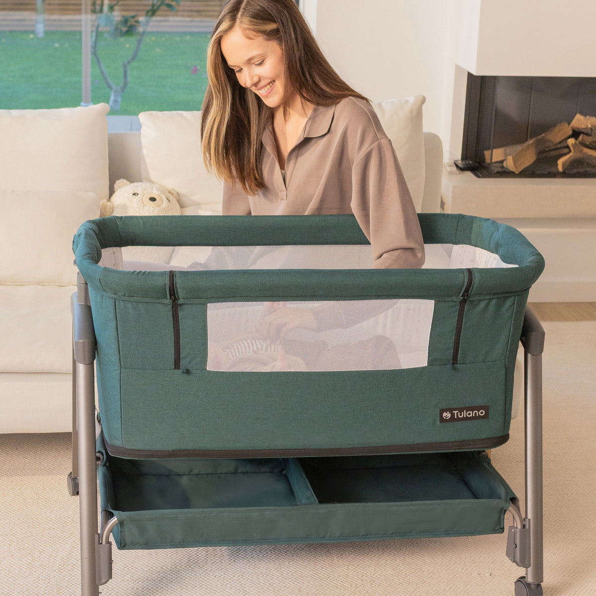 Aanschuifbedje en campingbedje 4-in-1 Tulano Dream 55 Green