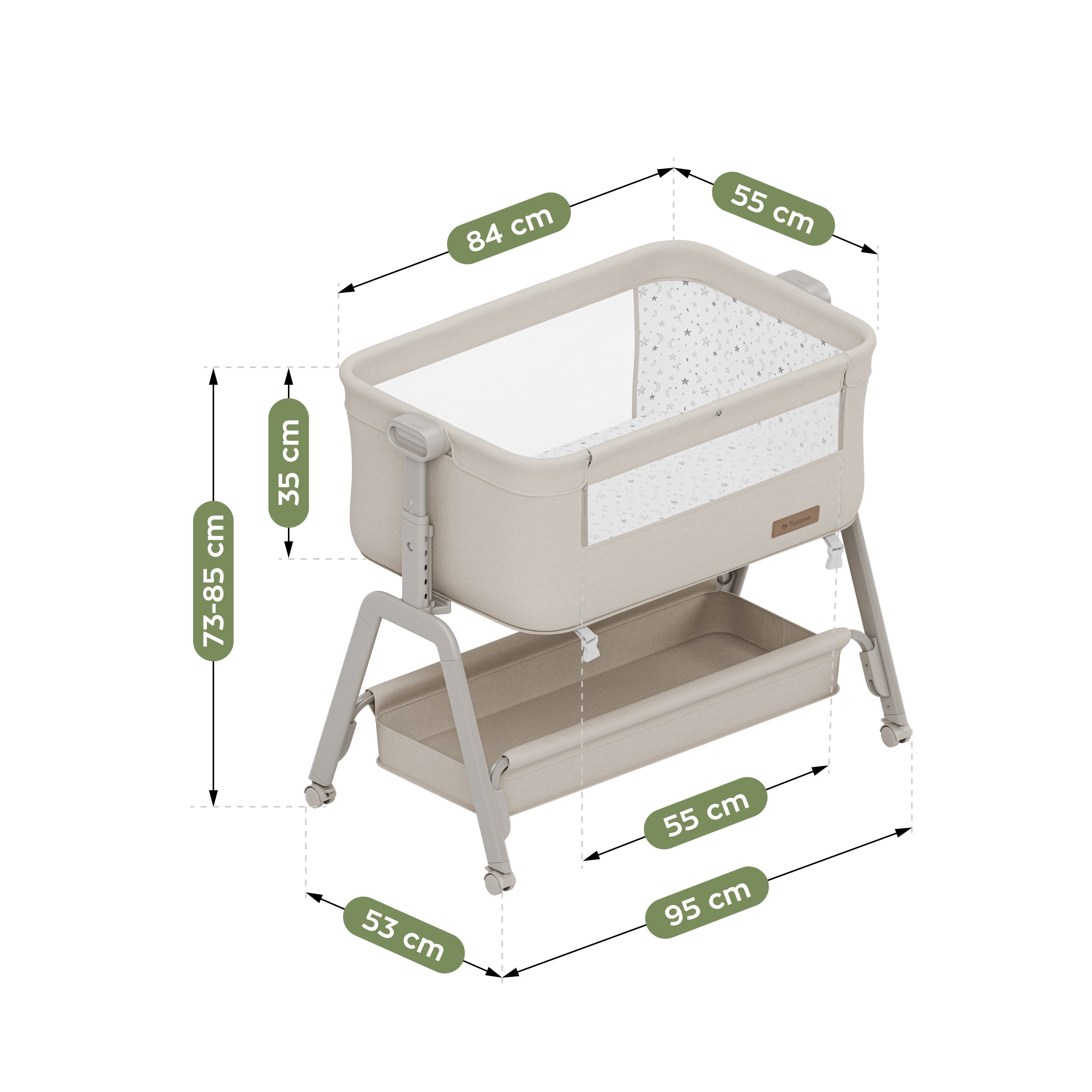 3-in-1 reisbedje Tulano Dream 50 Beige