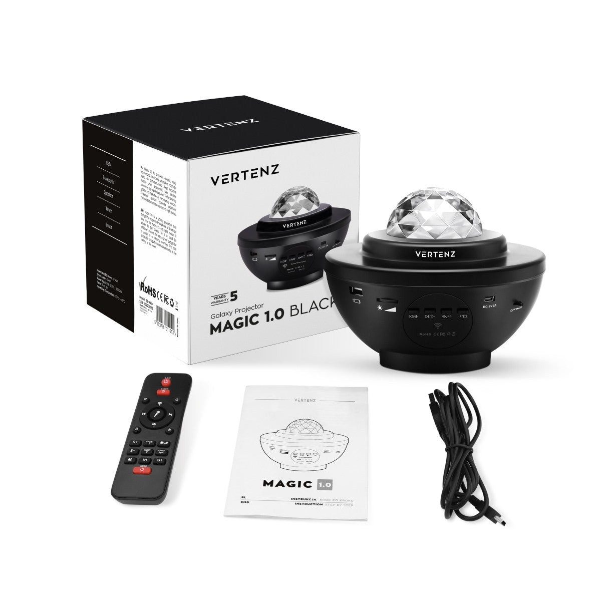 VERTENZ Magic 10 zwarte sterprojector
