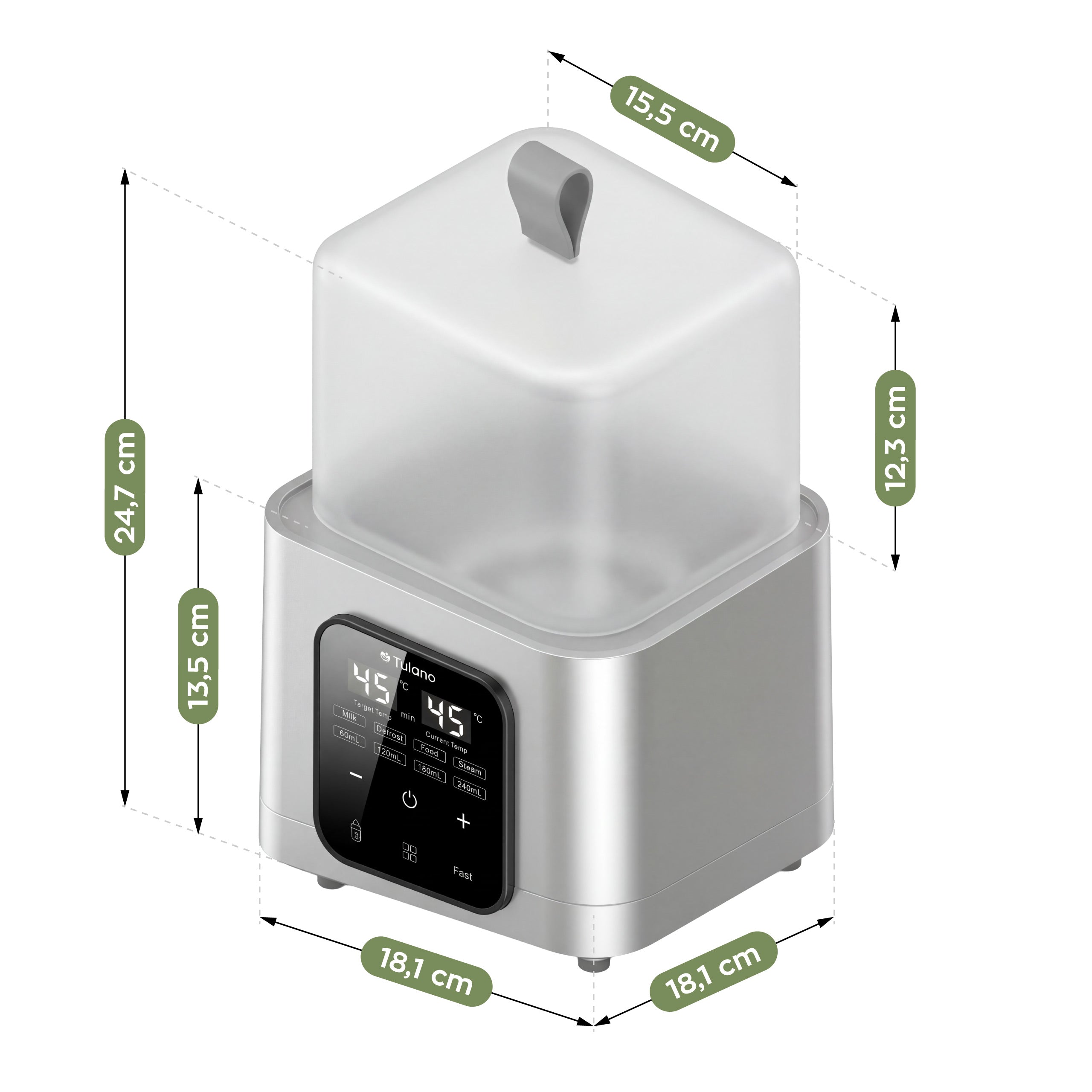 Flessenwarmer en sterilisator 8in1 Tulano Ellie 55