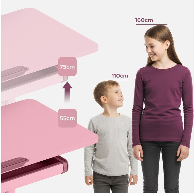 Ergonomisch kinderbureau Mark Adler Studie 5.0 Roze 90 cm