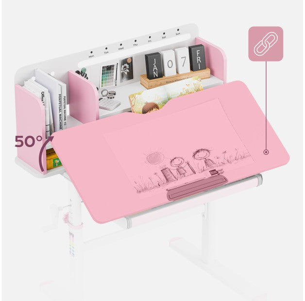 Ergonomisch kinderbureau Mark Adler Studie 5.0 Roze 90 cm