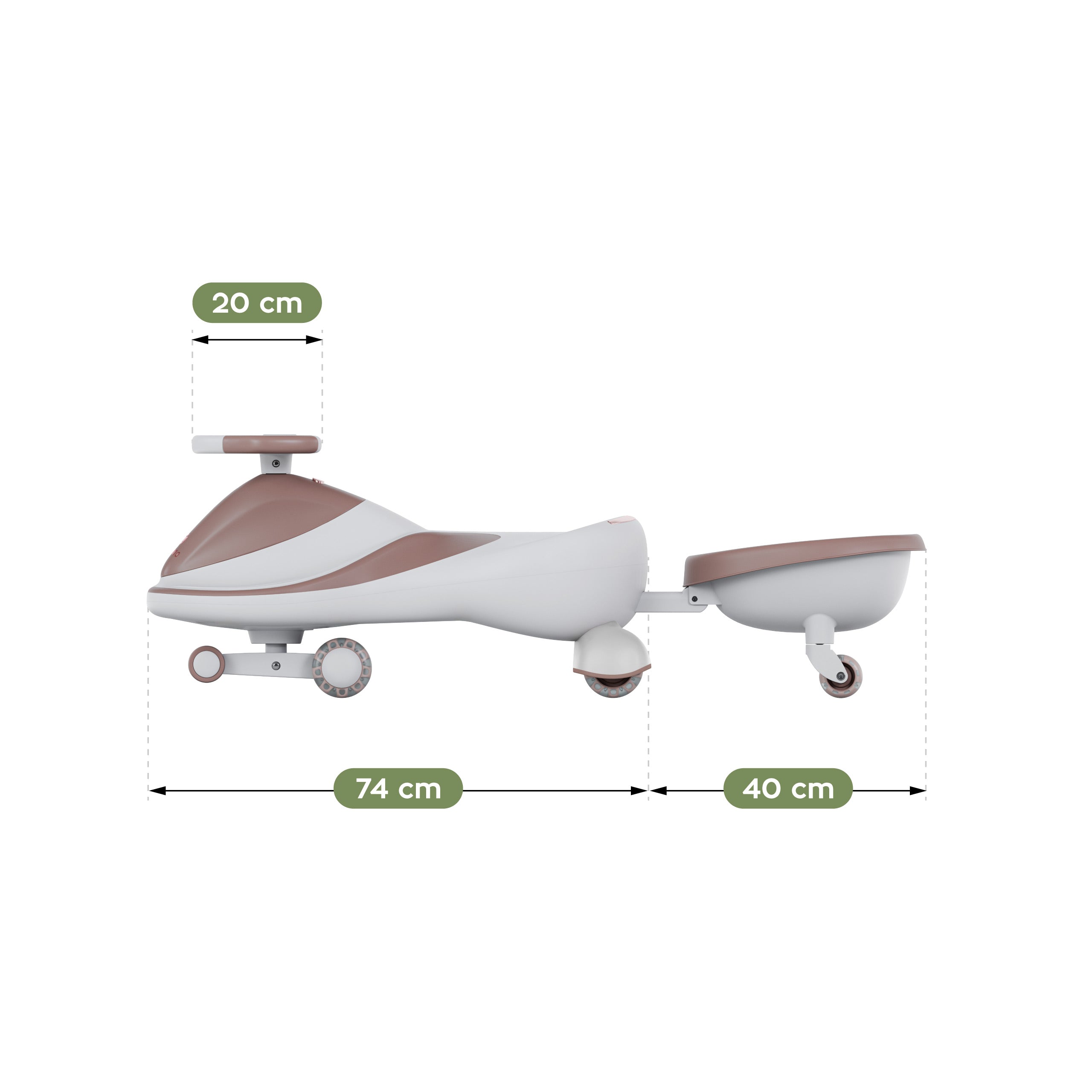 Tulano Focus 55 Grijs LED zwaartekracht ride-on voor kinderen