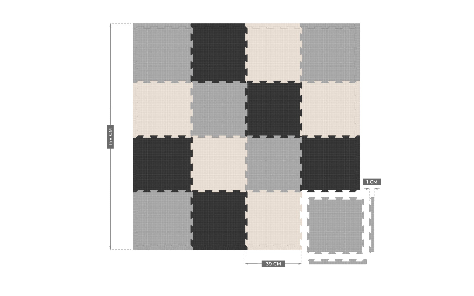 Puzzel schuimrubberen mat 16 st. TULANO Gioco 16