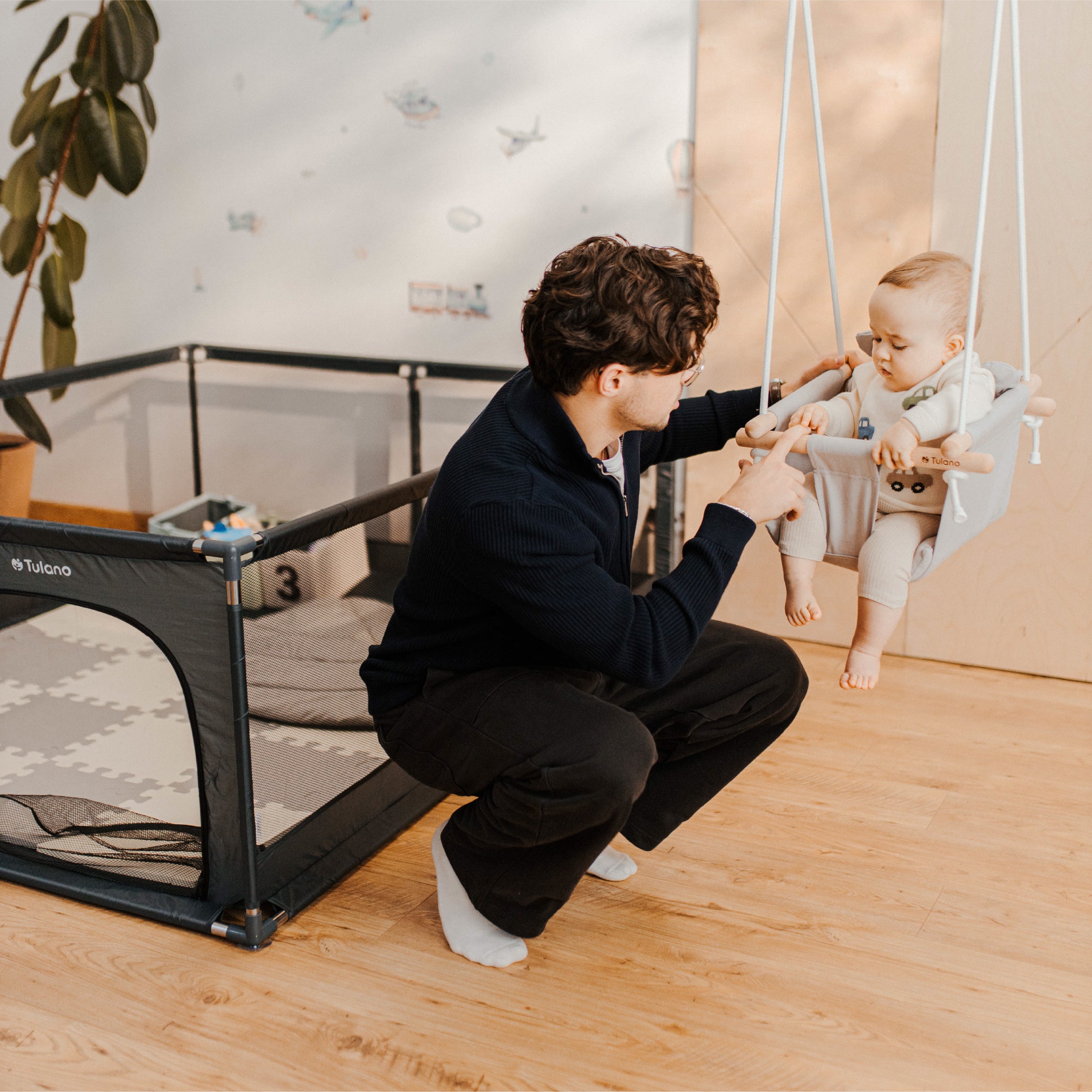 TULANO babyschommel Hop 30 Grijs