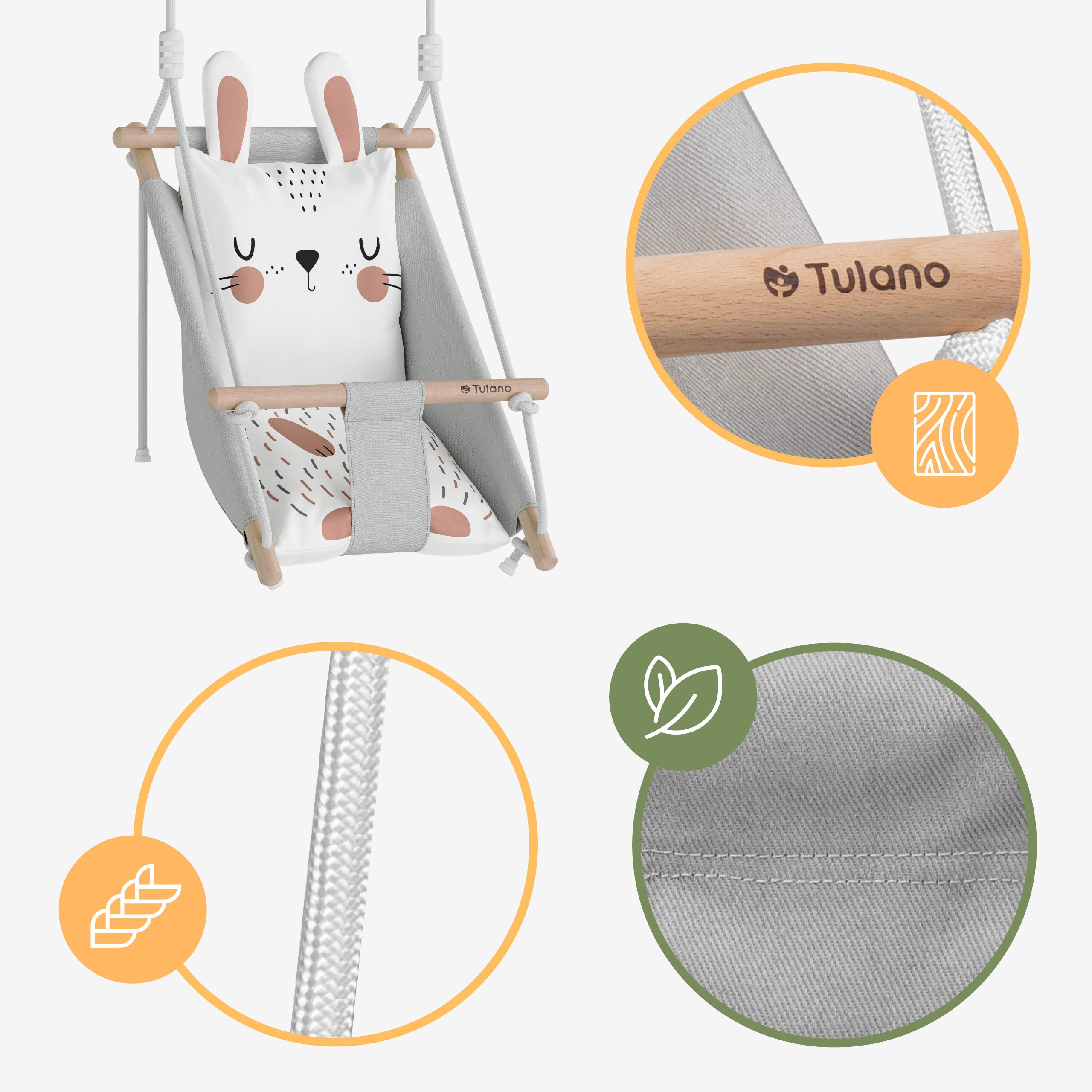 Kinderschommel Tulano Hop 45 Rabbit
