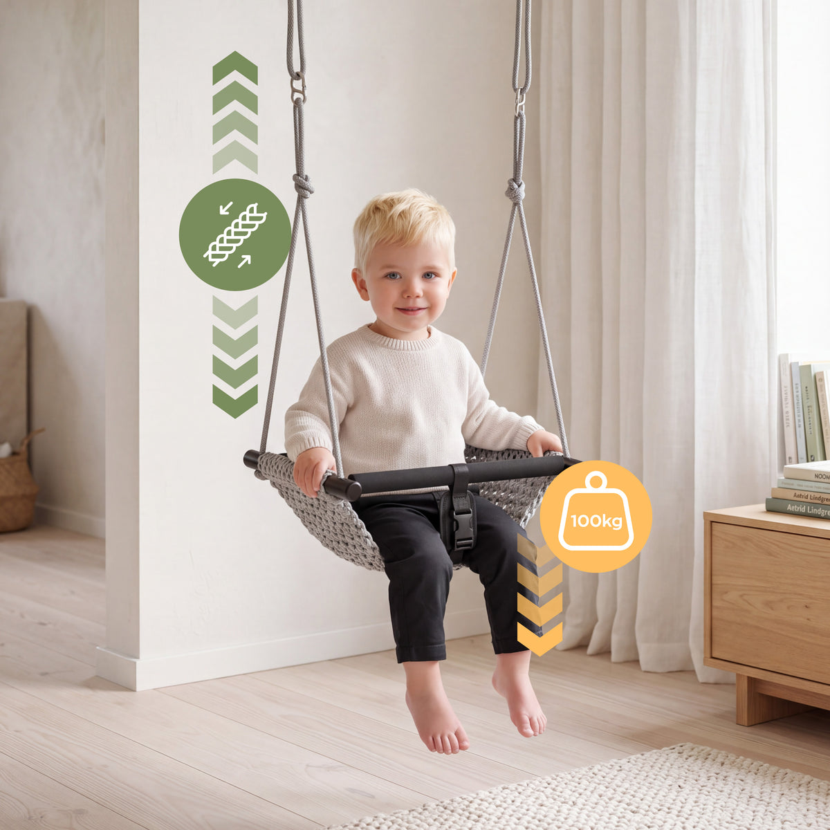 Kinderschommel Tulano Hop 50 Grey