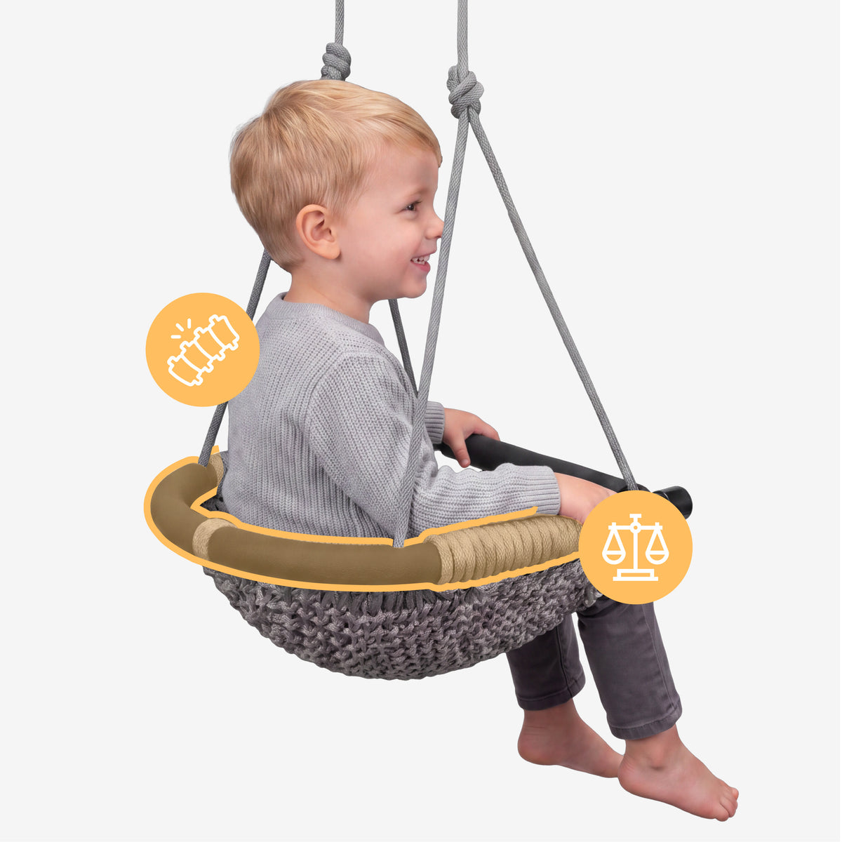 Kinderschommel Tulano Hop 50 Grey