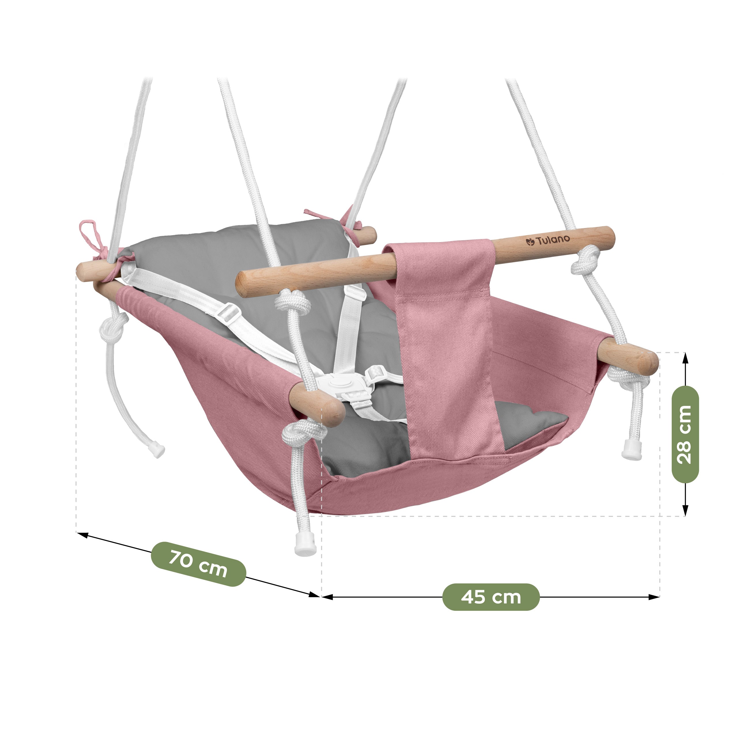 Babywip TULANO Hop 40 Roze-Grijs