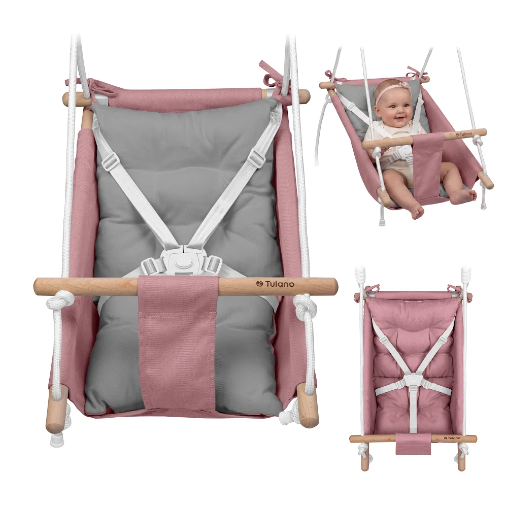 Babywip TULANO Hop 40 Roze-Grijs