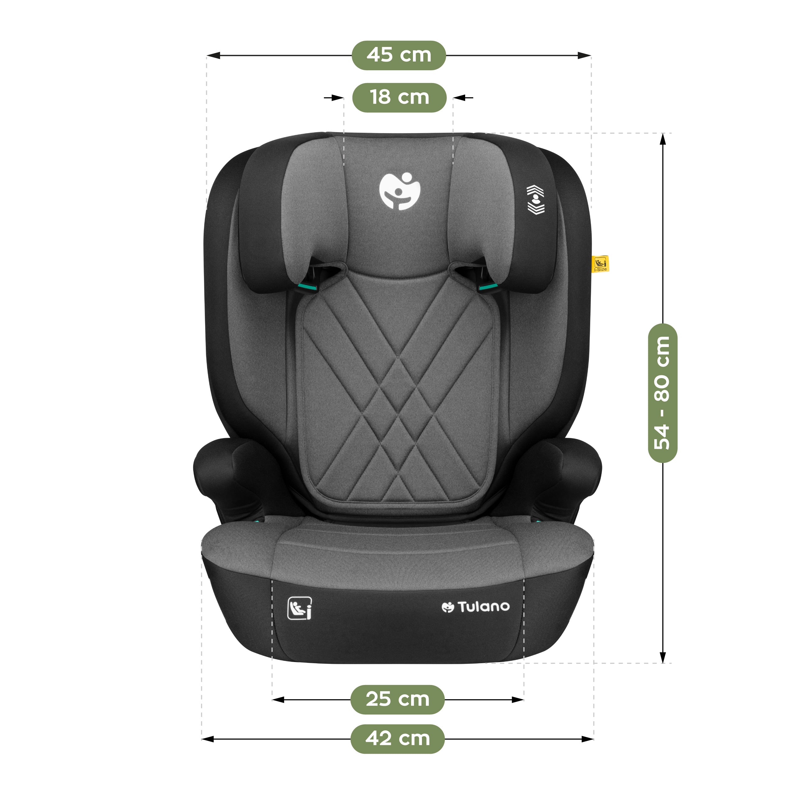 2-in-1 autostoel 100 -150 cm Joy 45 Grijs I-Maat