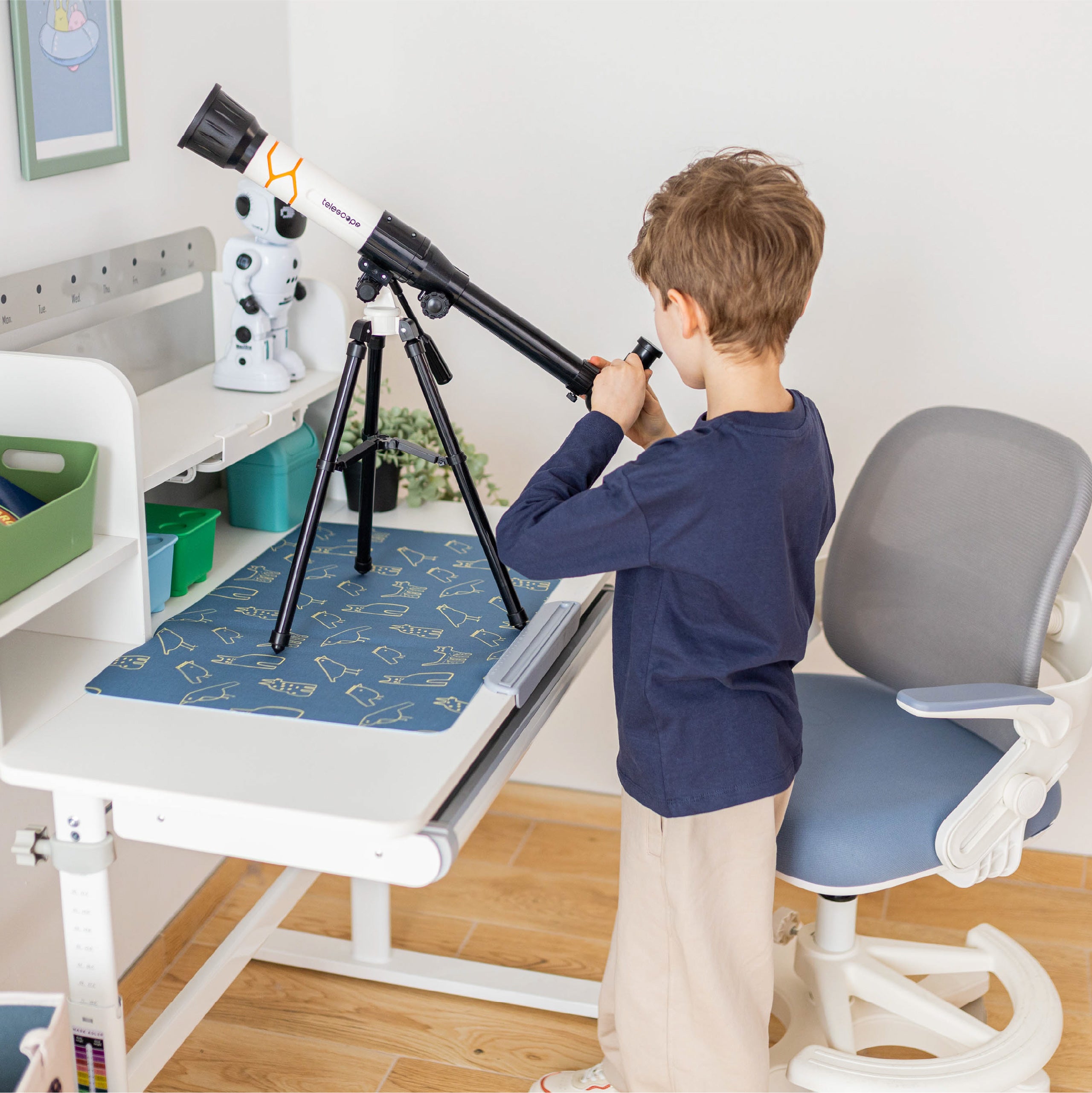 Ergonomisch kinderbureau Mark Adler Studie 5.0 Grijs 90 cm