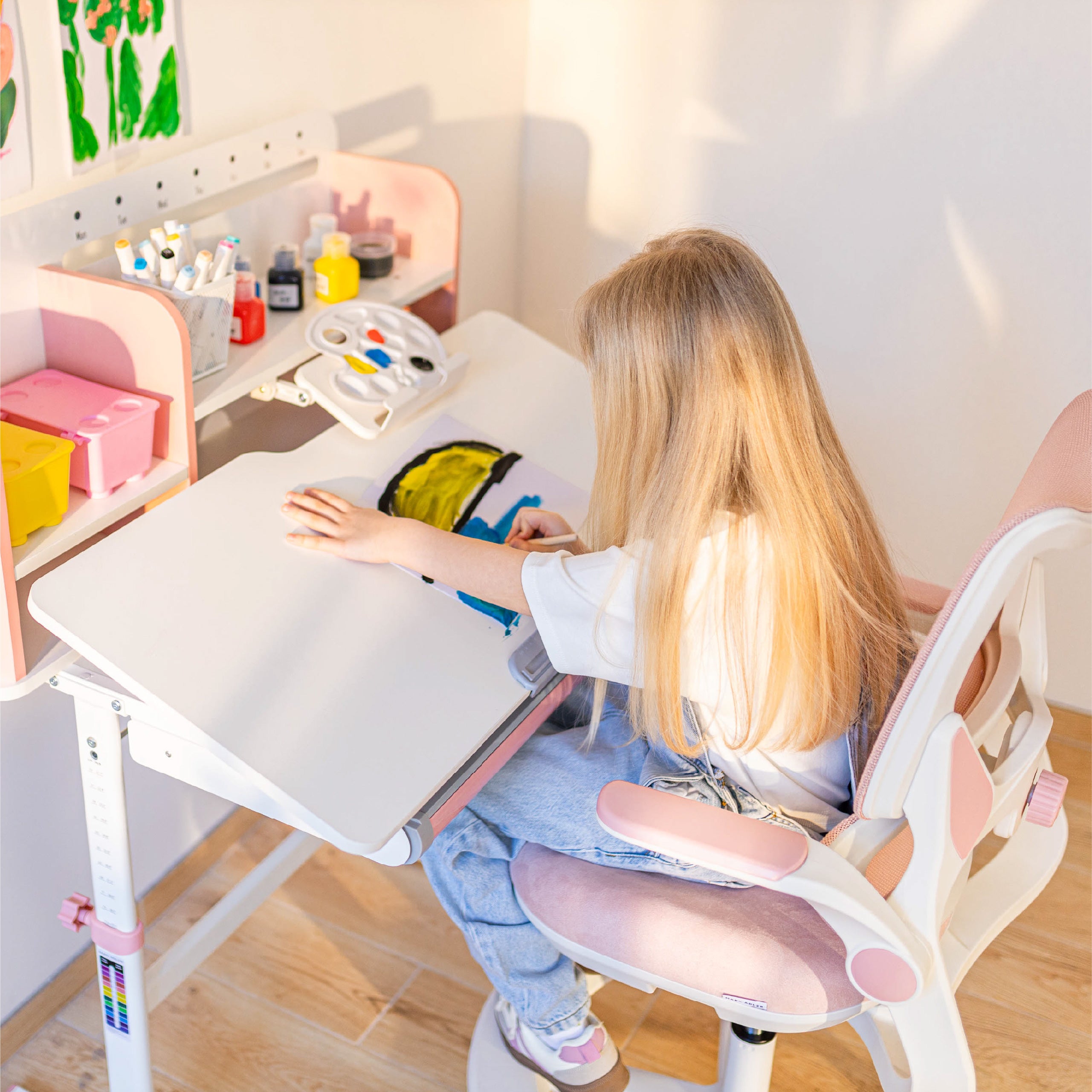 Ergonomisch kinderbureau Mark Adler Studie 5.0 Roze 90 cm