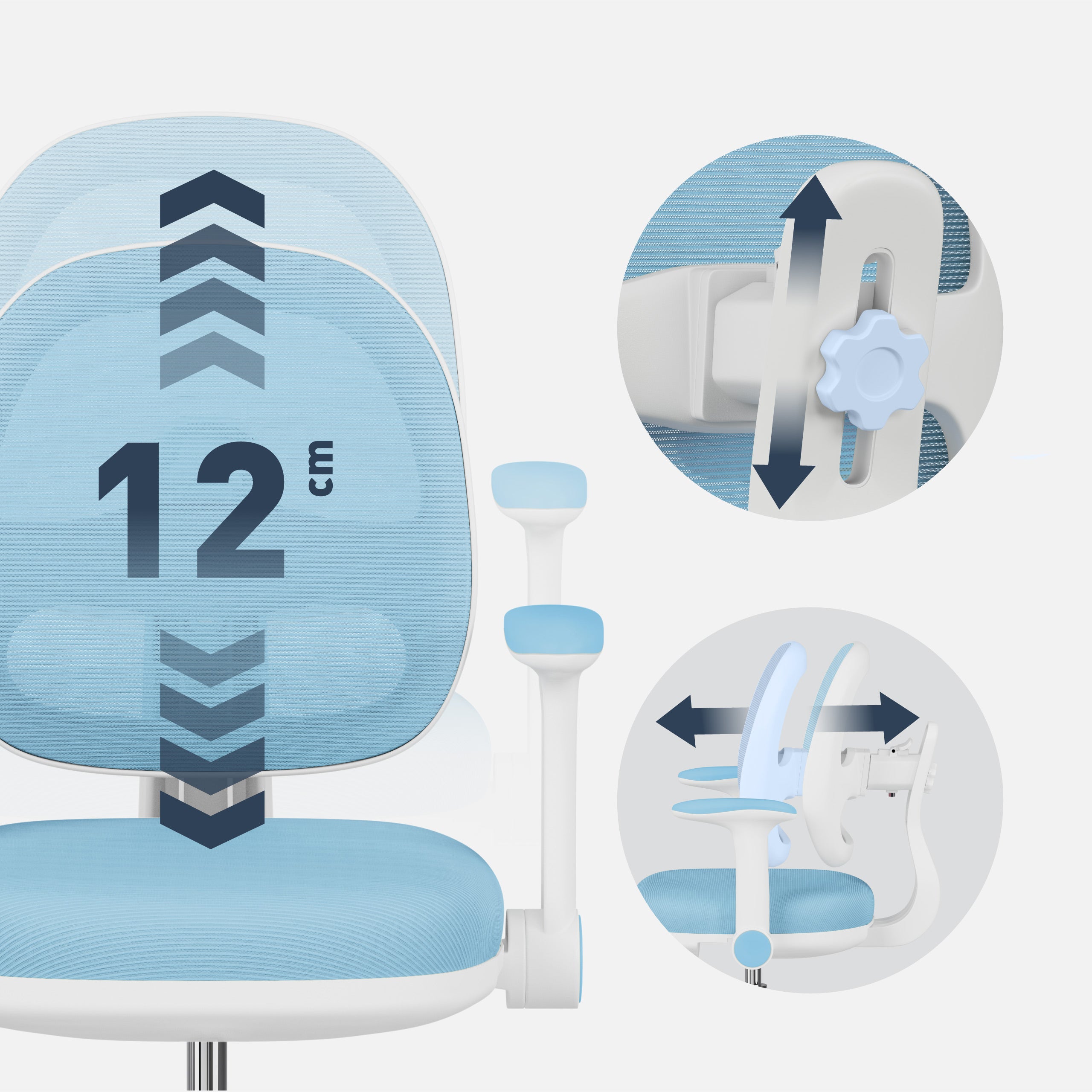 Ergonomische kinderbureaustoel Mark Adler Junior 3.6 Blauw