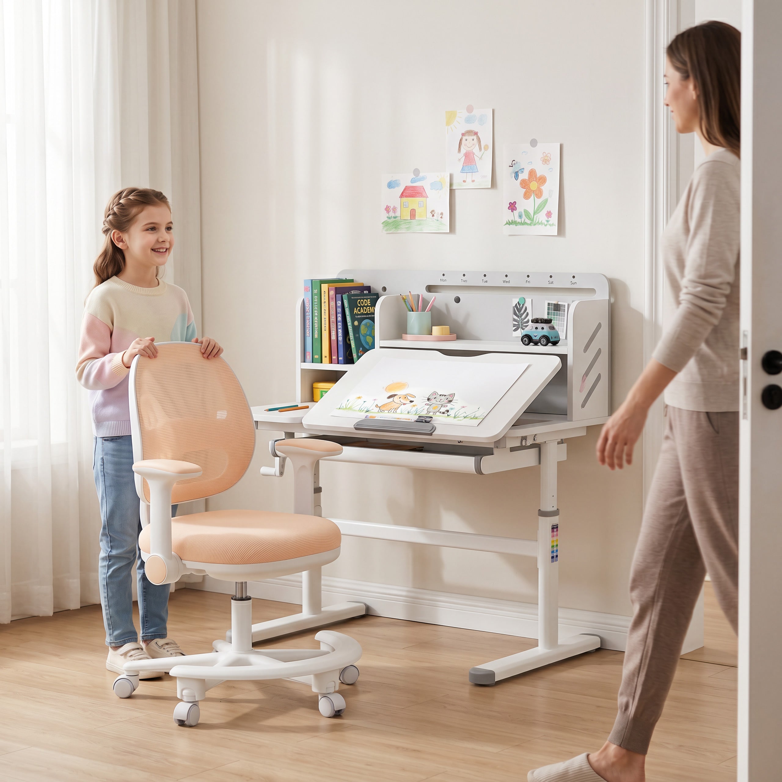 Ergonomische kinderbureaustoel Mark Adler Junior 3.6 Beige