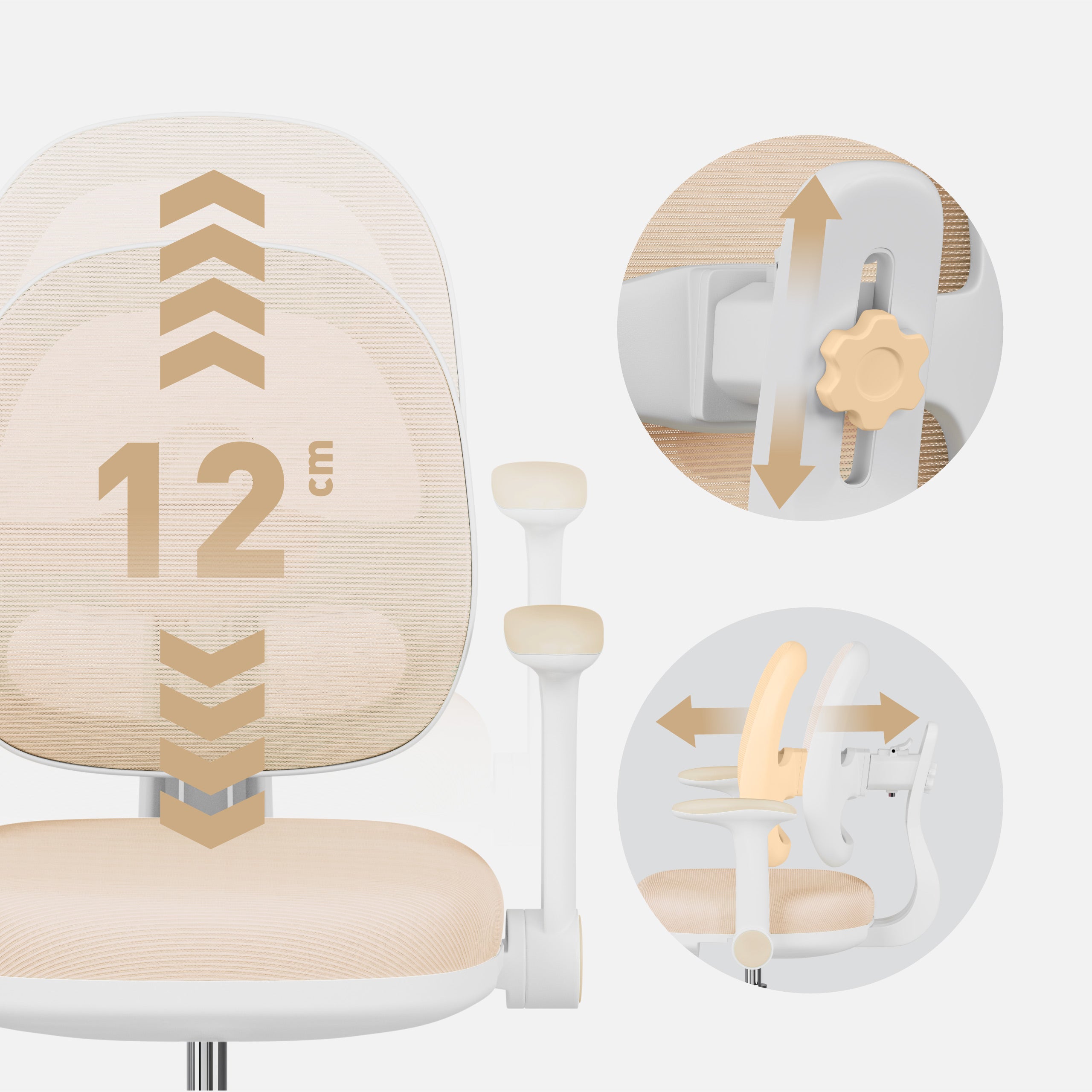 Ergonomische kinderbureaustoel Mark Adler Junior 3.6 Beige