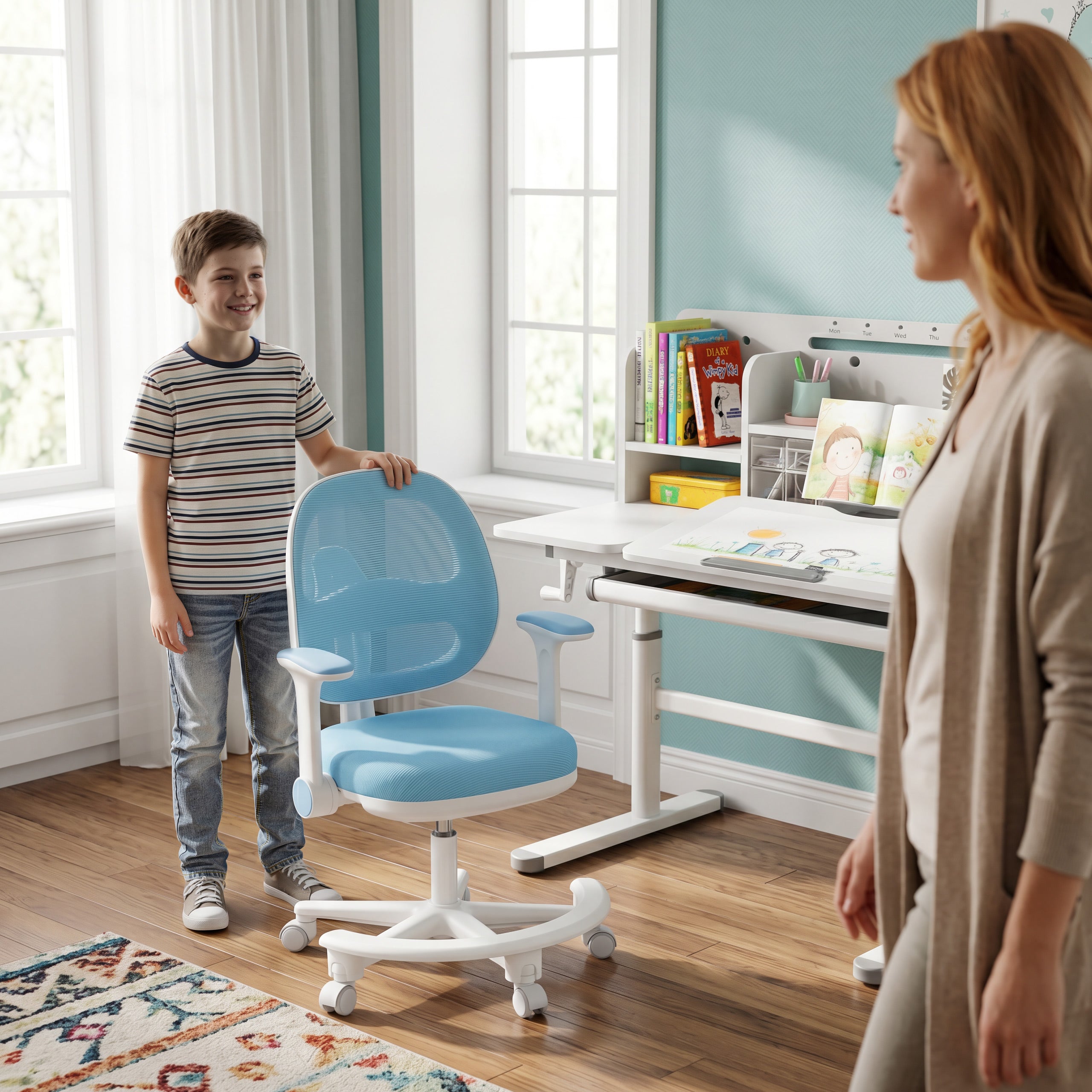 Ergonomische kinderbureaustoel Mark Adler Junior 3.6 Blauw