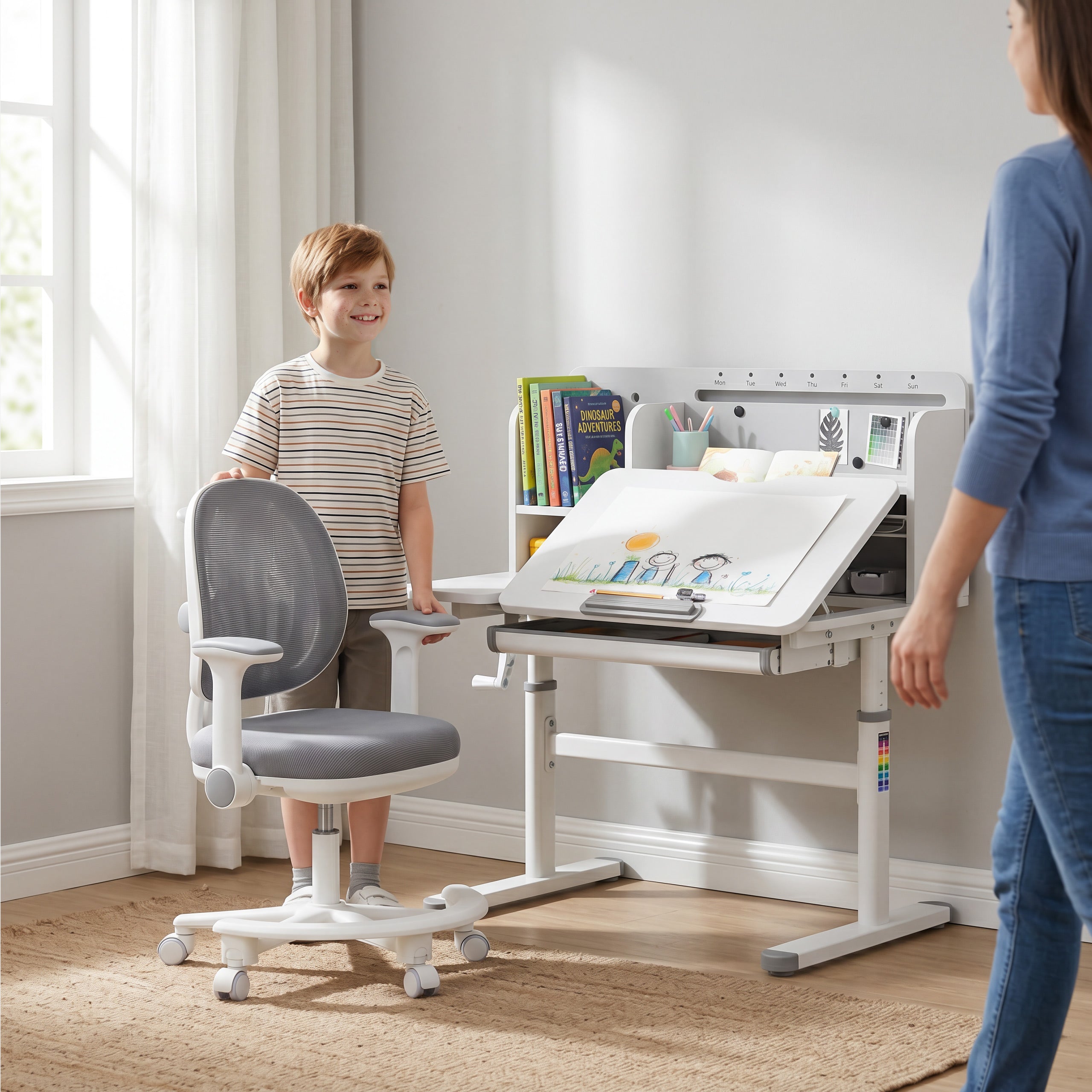 Ergonomische kinderbureaustoel Mark Adler Junior 3.6 Grijs