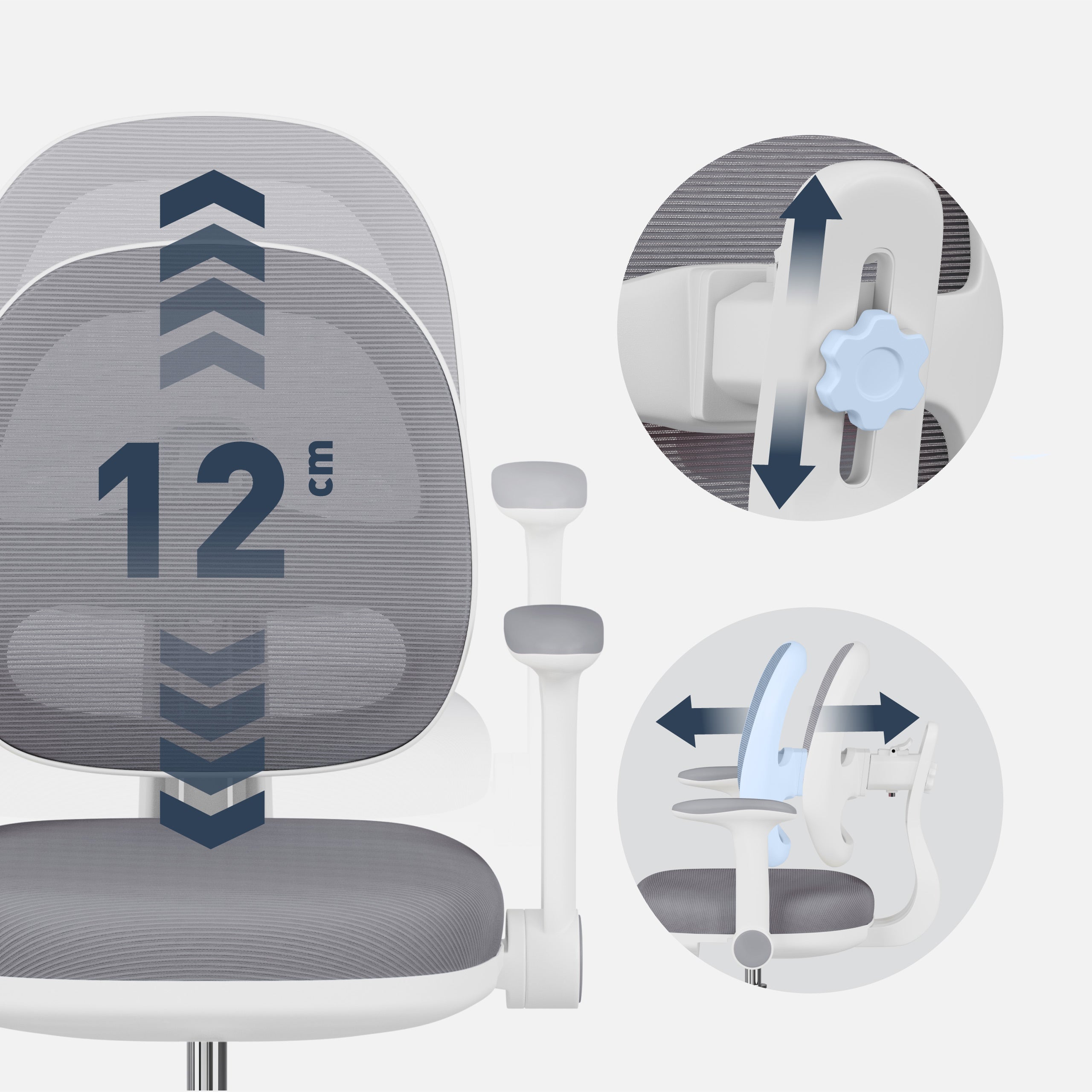 Ergonomische kinderbureaustoel Mark Adler Junior 3.6 Grijs
