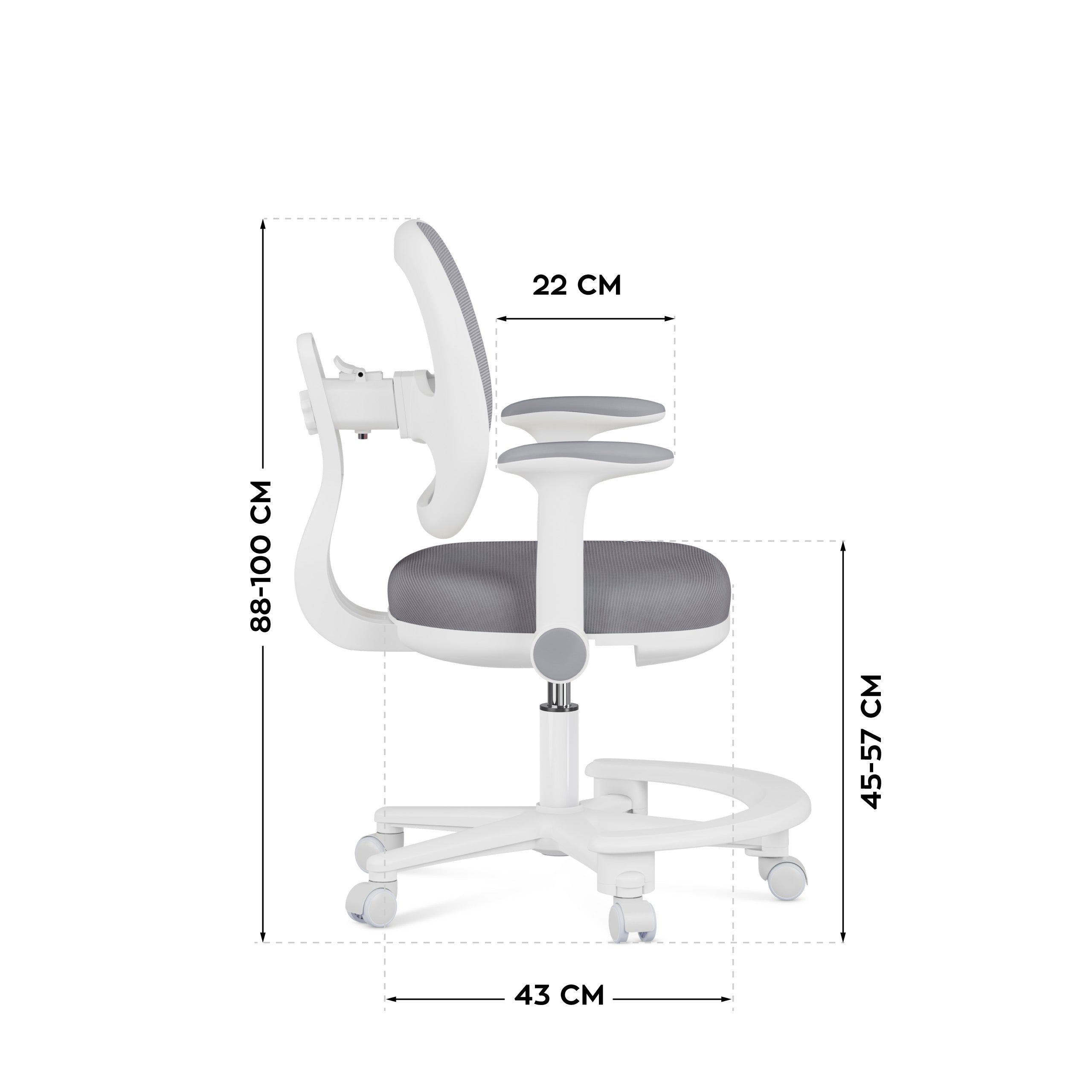 Ergonomische kinderbureaustoel Mark Adler Junior 3.6 Grijs