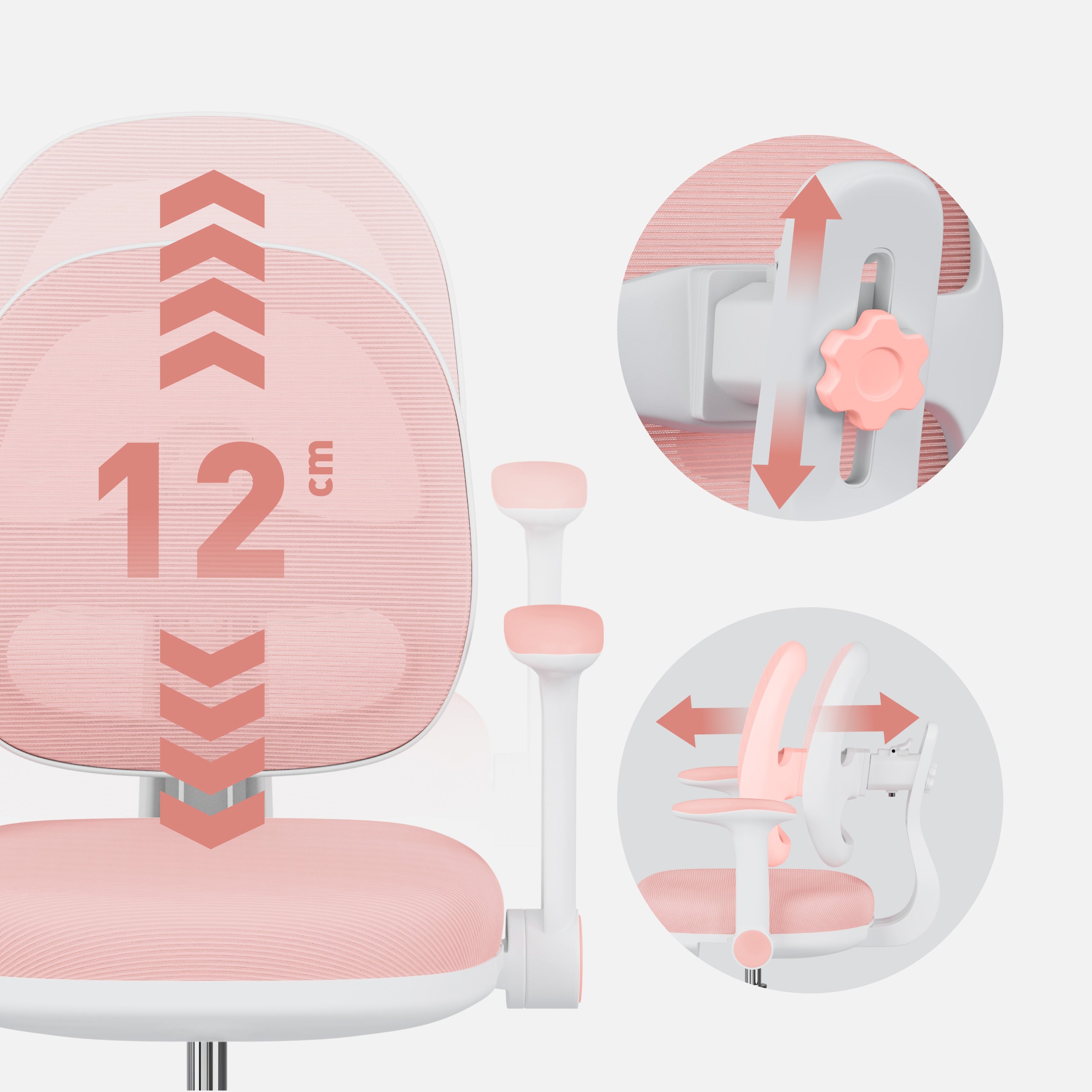 Ergonomische kinderbureaustoel Mark Adler Junior 3.6 Roze