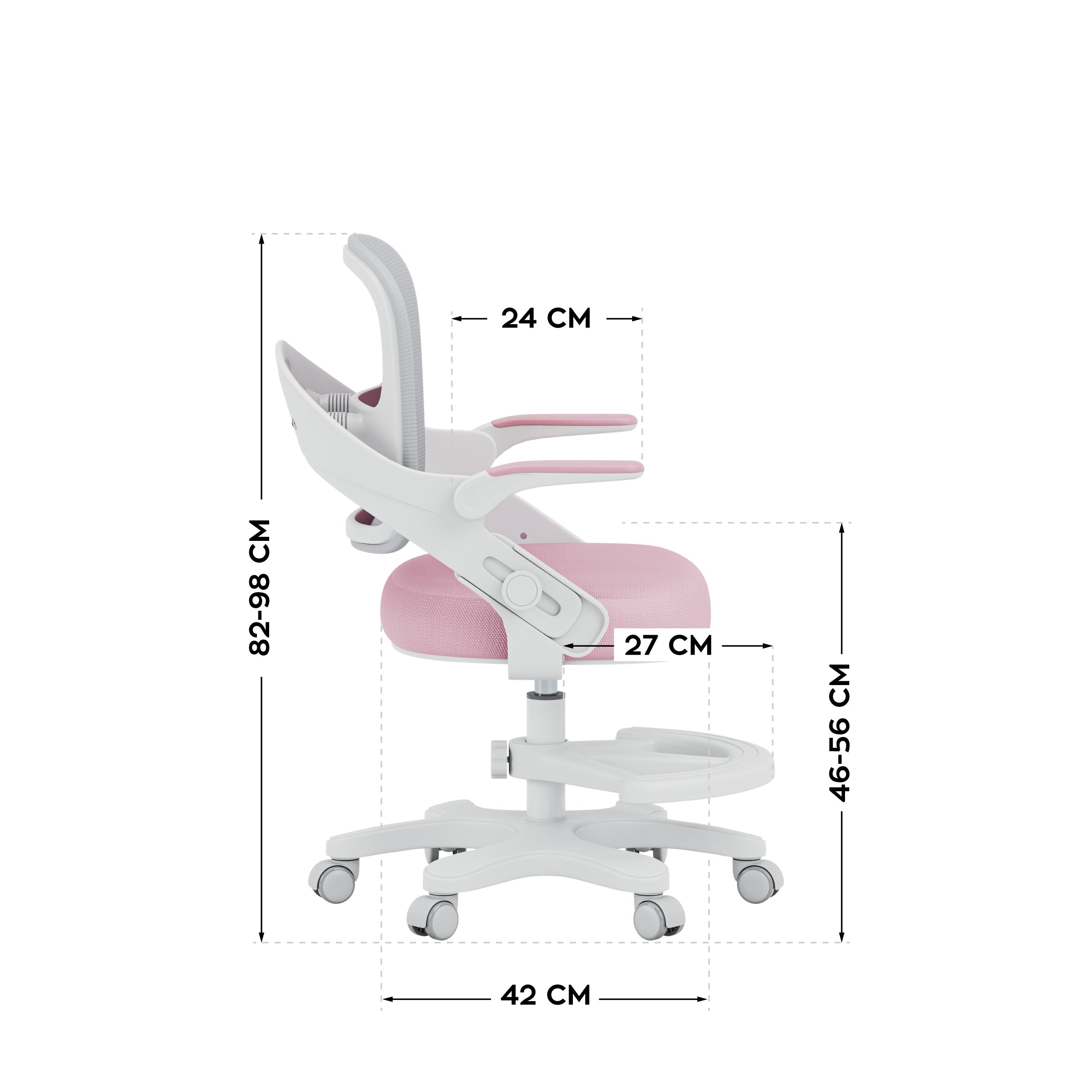 Mark Adler Junior 4.3 Roze-grijze kinderbureaustoel