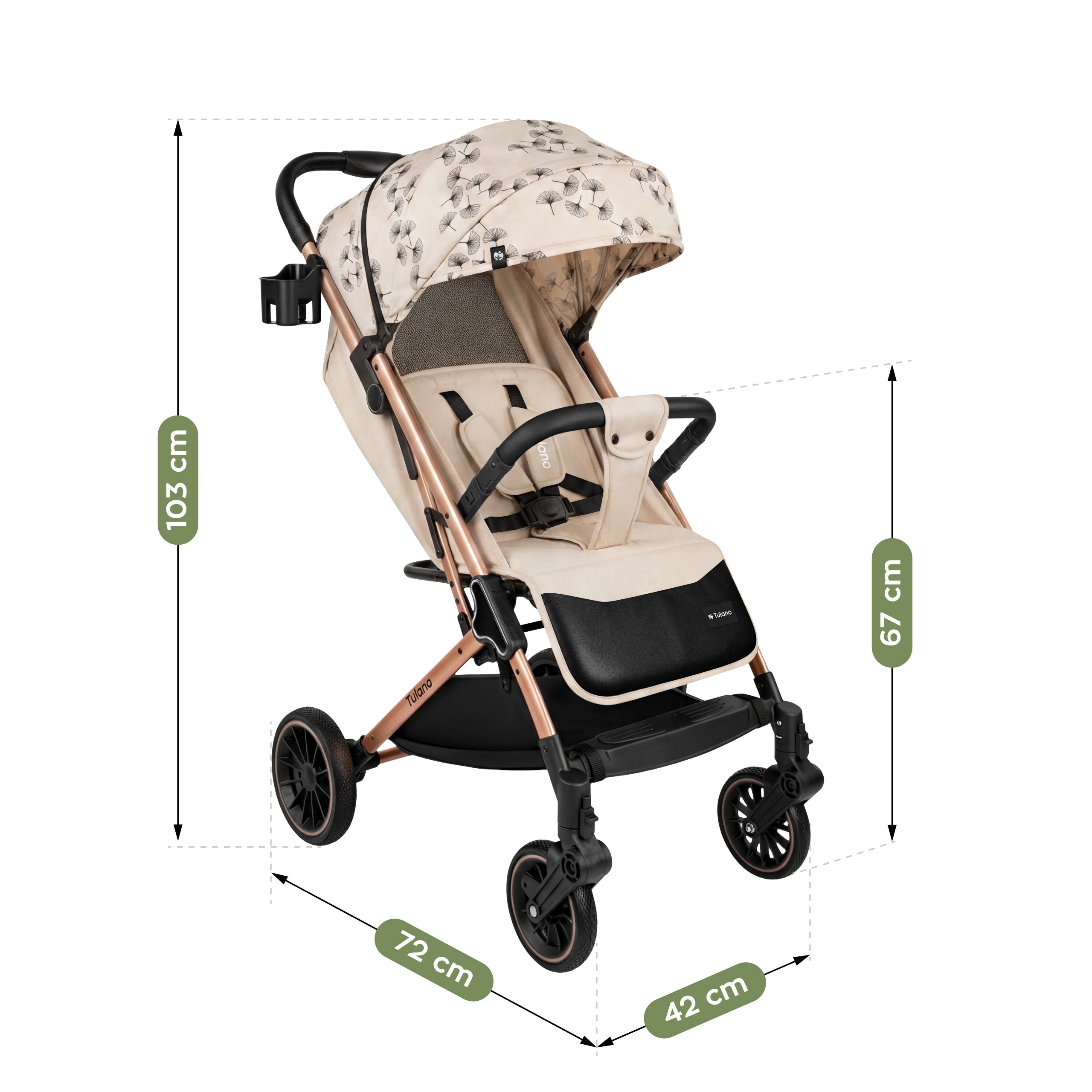 Tulano Lagos 35 Wandelwagen Beige Goud