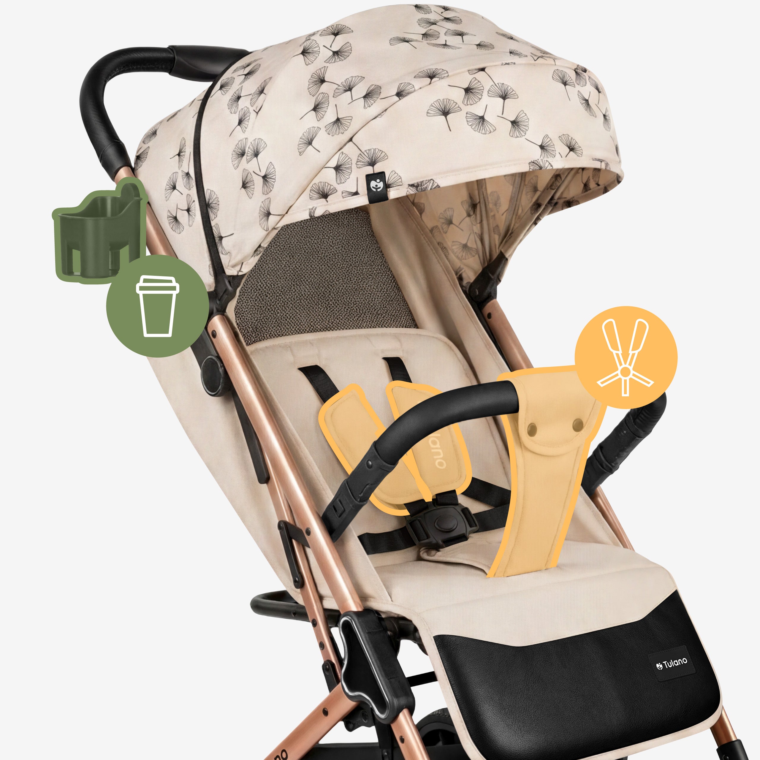 Tulano Lagos 35 Wandelwagen Beige Goud