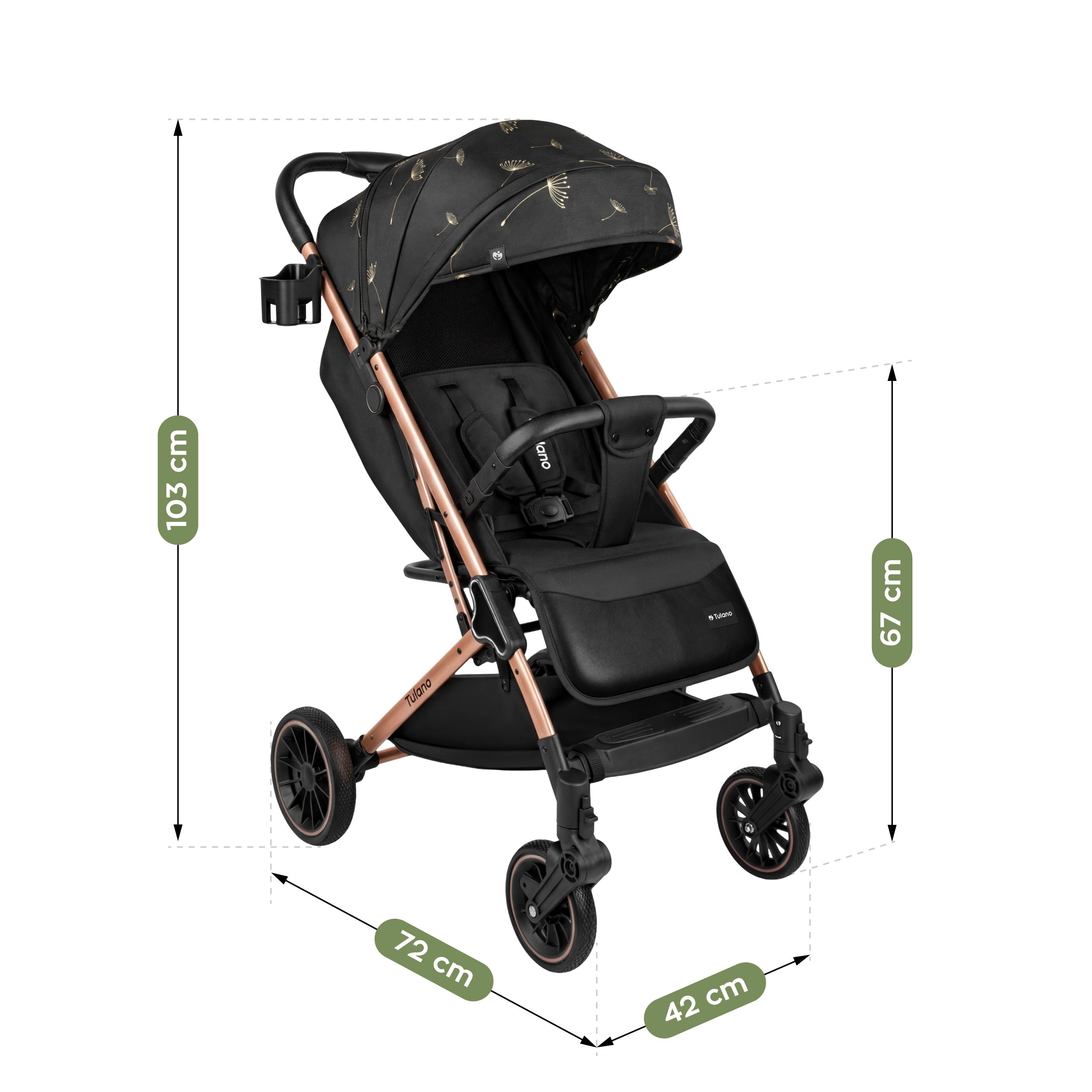 Tulano Lagos 35 Wandelwagen Zwart Goud