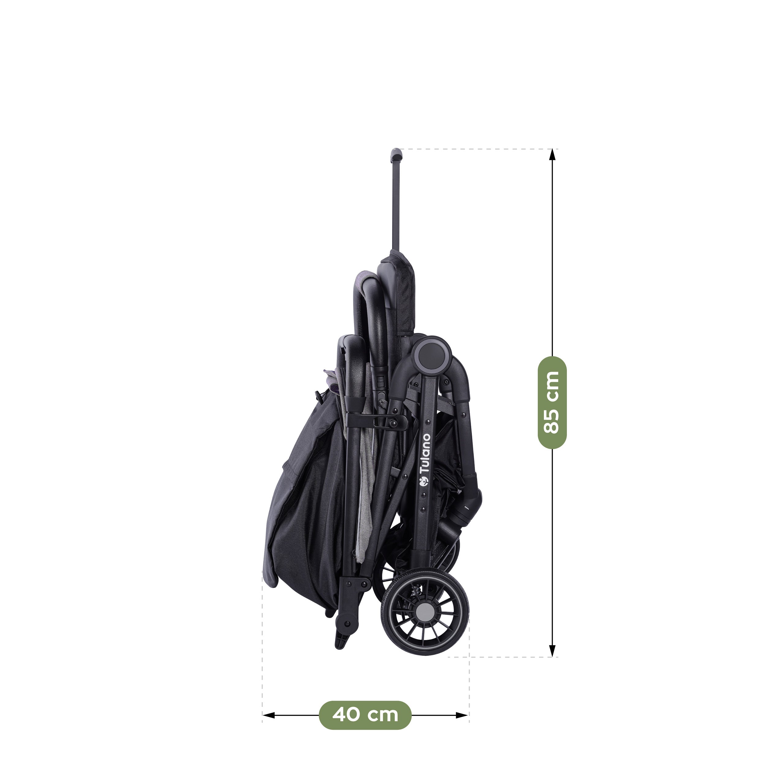 Tulano Milan grijs-zwarte kinderwagen opvouwbaar tot 22 kg