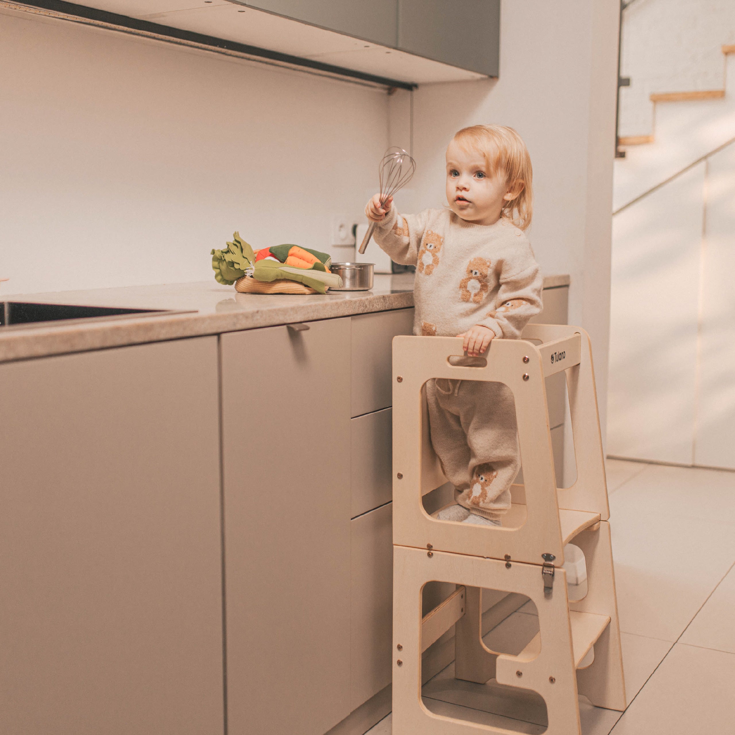 Keukenhulp met tafelfunctie Tulano Mooby 35 Naturel