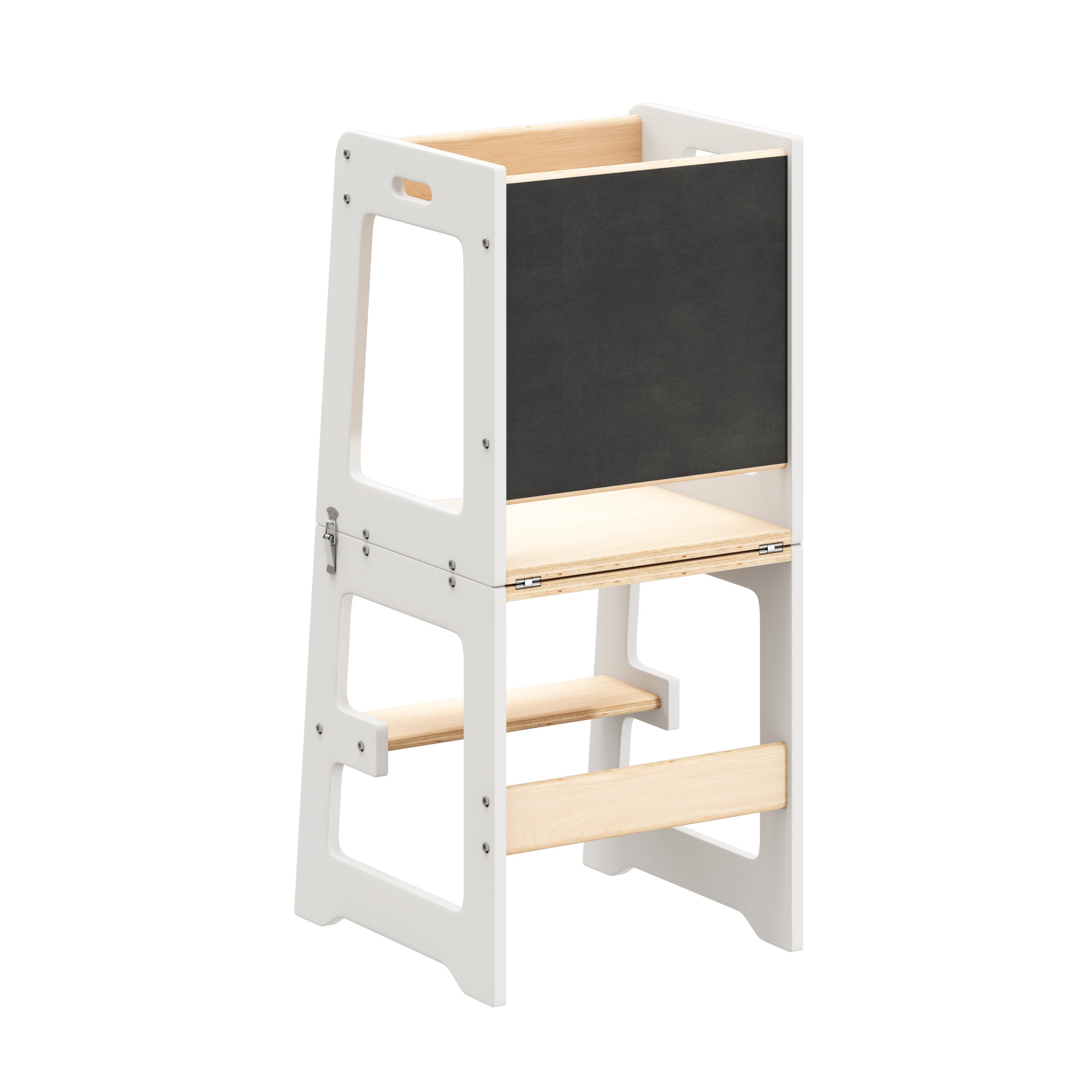 Kinder 3-in-1 keukenhulp Tulano Mooby 35 Wit-Naturaal