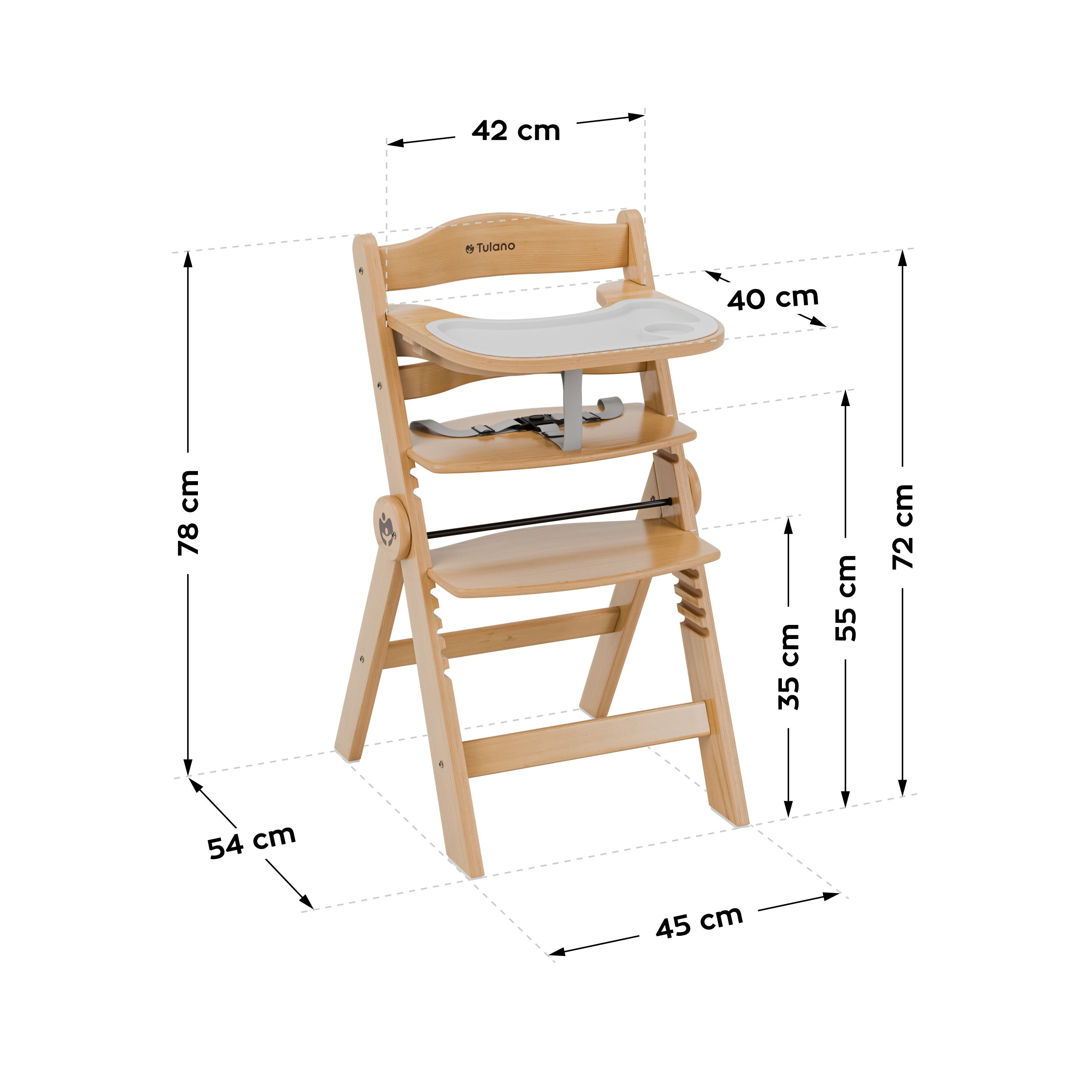 Tulano Morsel 45 Houten eetstoel naturel