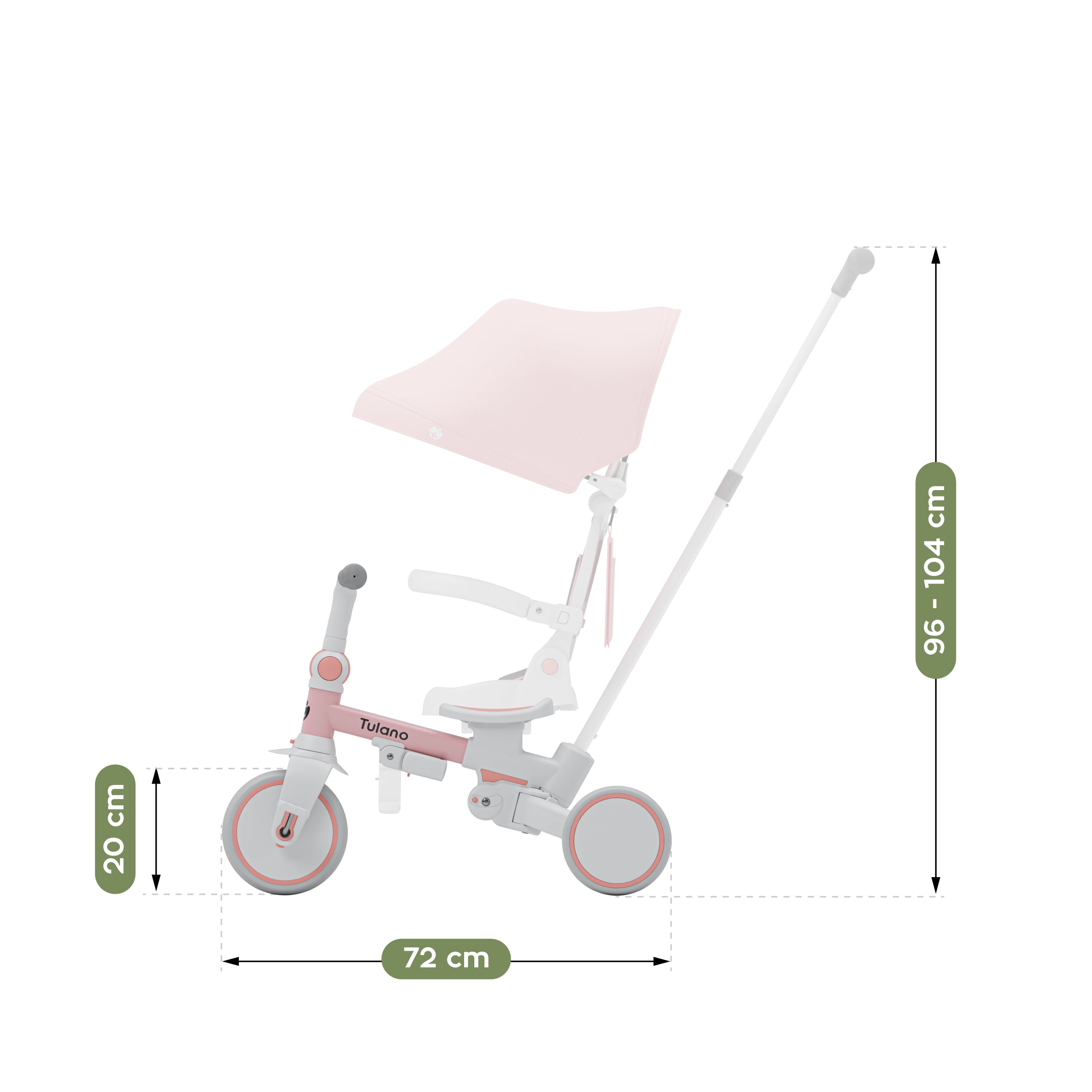 Tulano 4in1 driewieler Noah 35 Roze