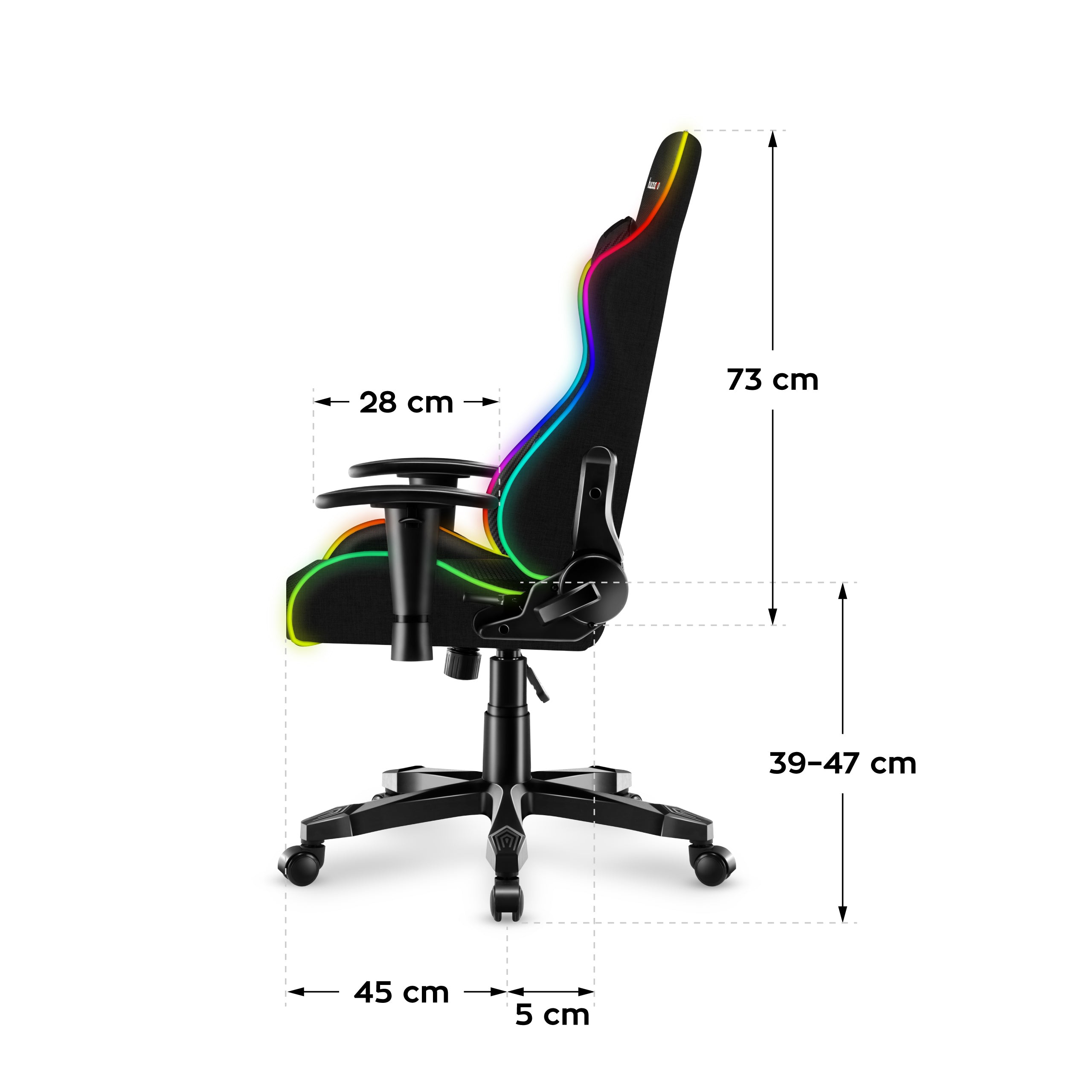 HUZARO RANGER 6.0 RGB Mesh Kinderstoel voor Gaming
