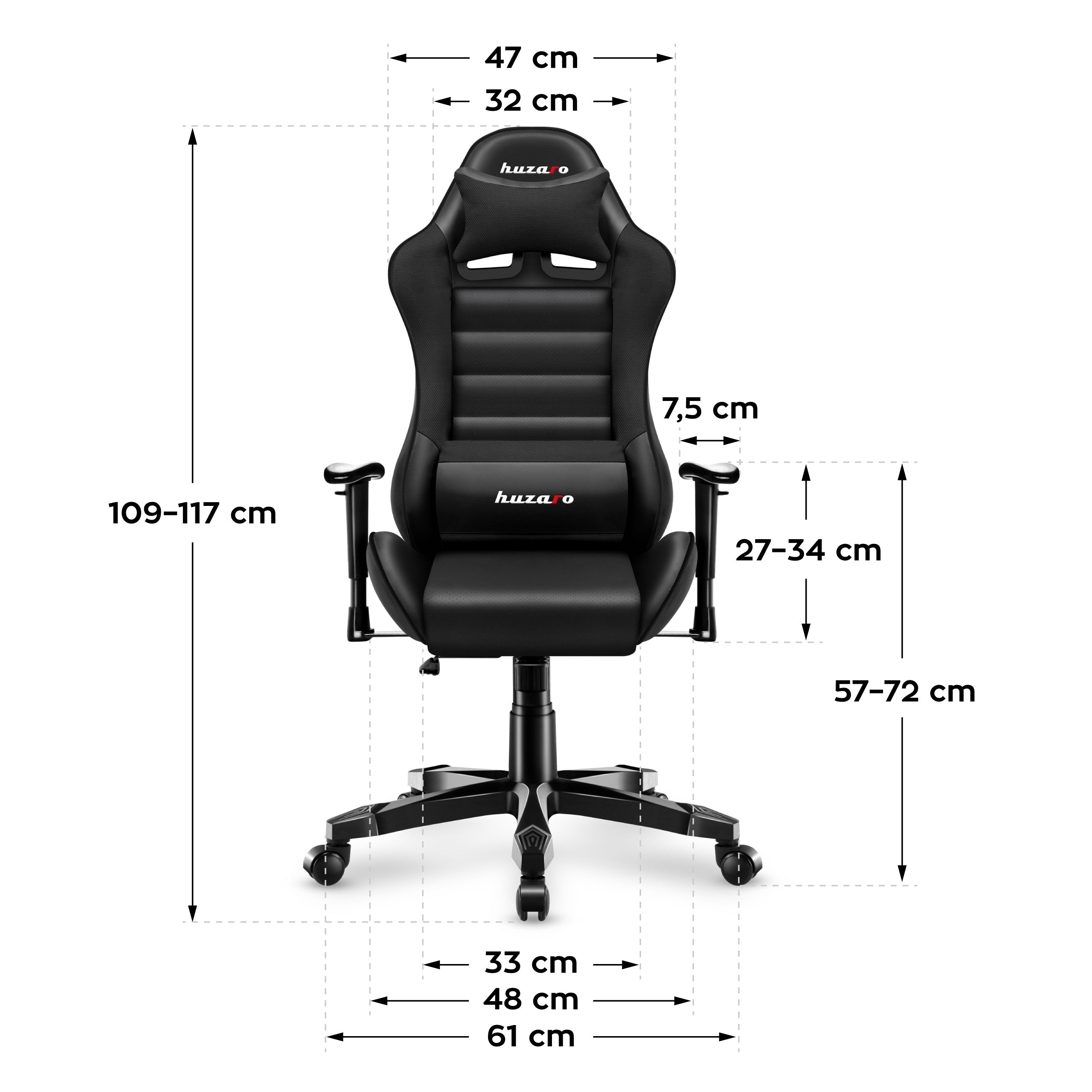 HUZARO RANGER 6.0 Kinderstoel Gamen Zwart