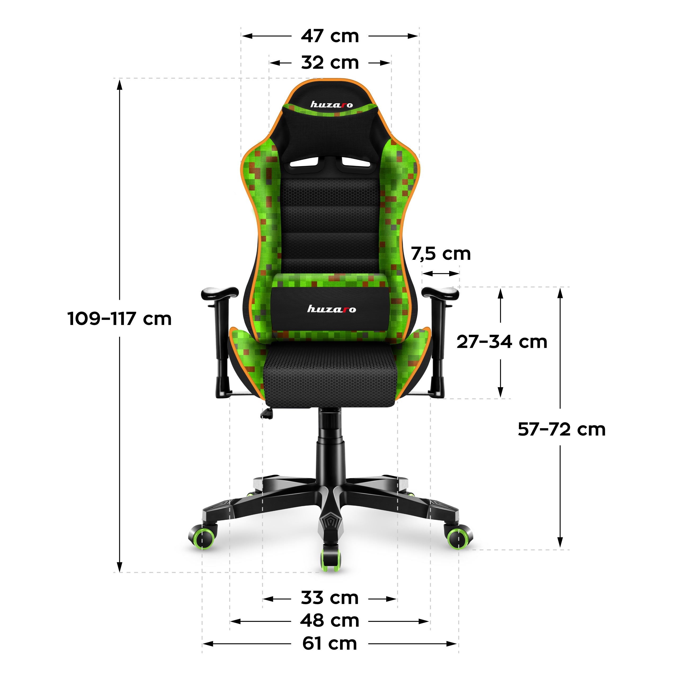 HUZARO RANGER 6.0 Pixel Mesh Kinderstoel voor Gaming