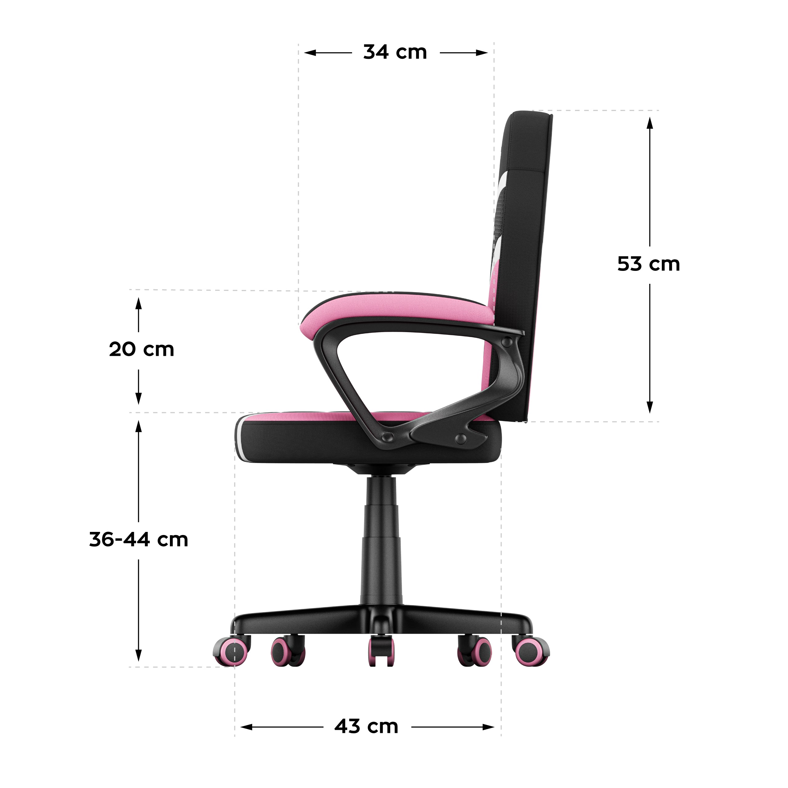 HUZARO RANGER 1.0 Roze Mesh Kinderstoel Gaming