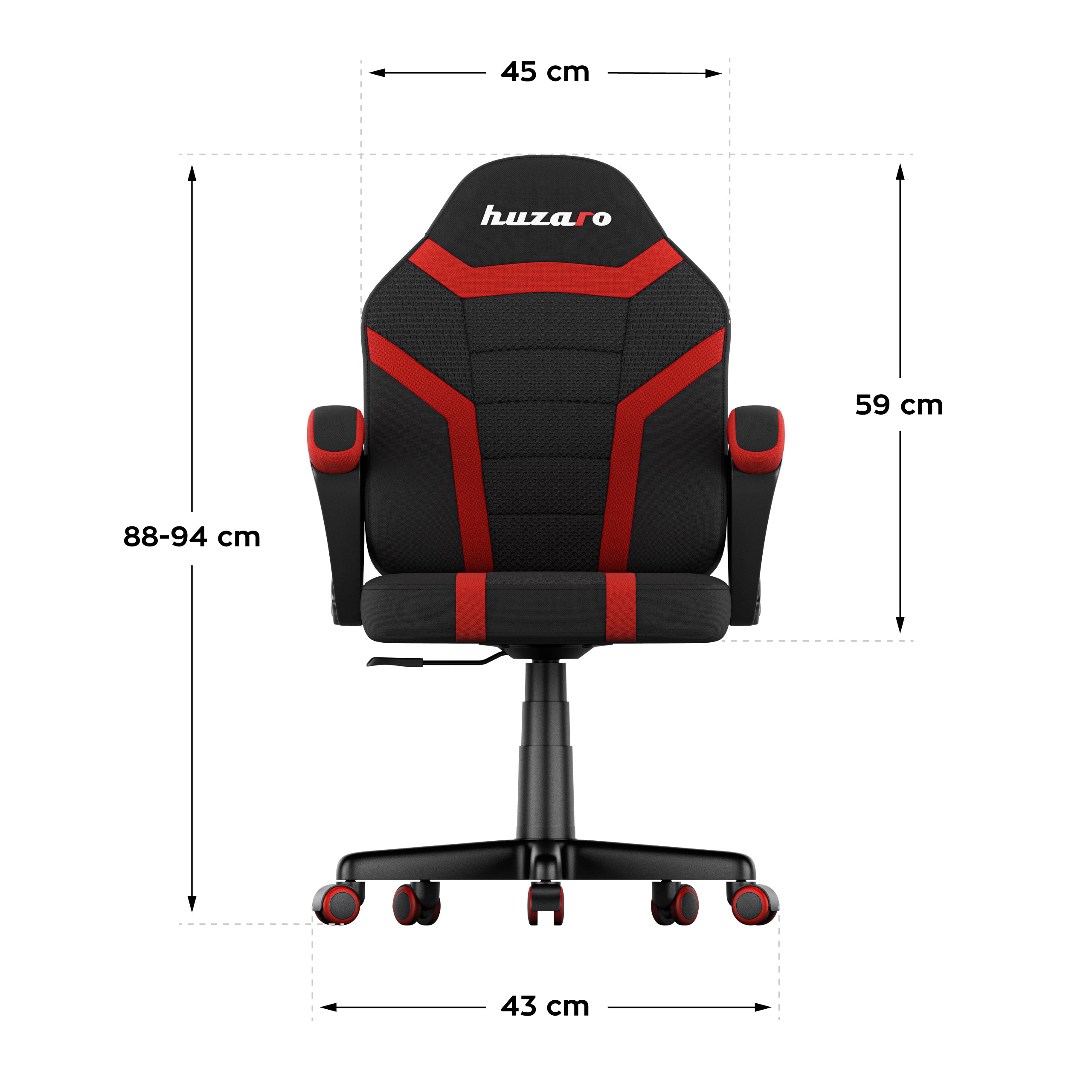 HUZARO RANGER 1.0 Rode Mesh Kinderstoel voor Gaming